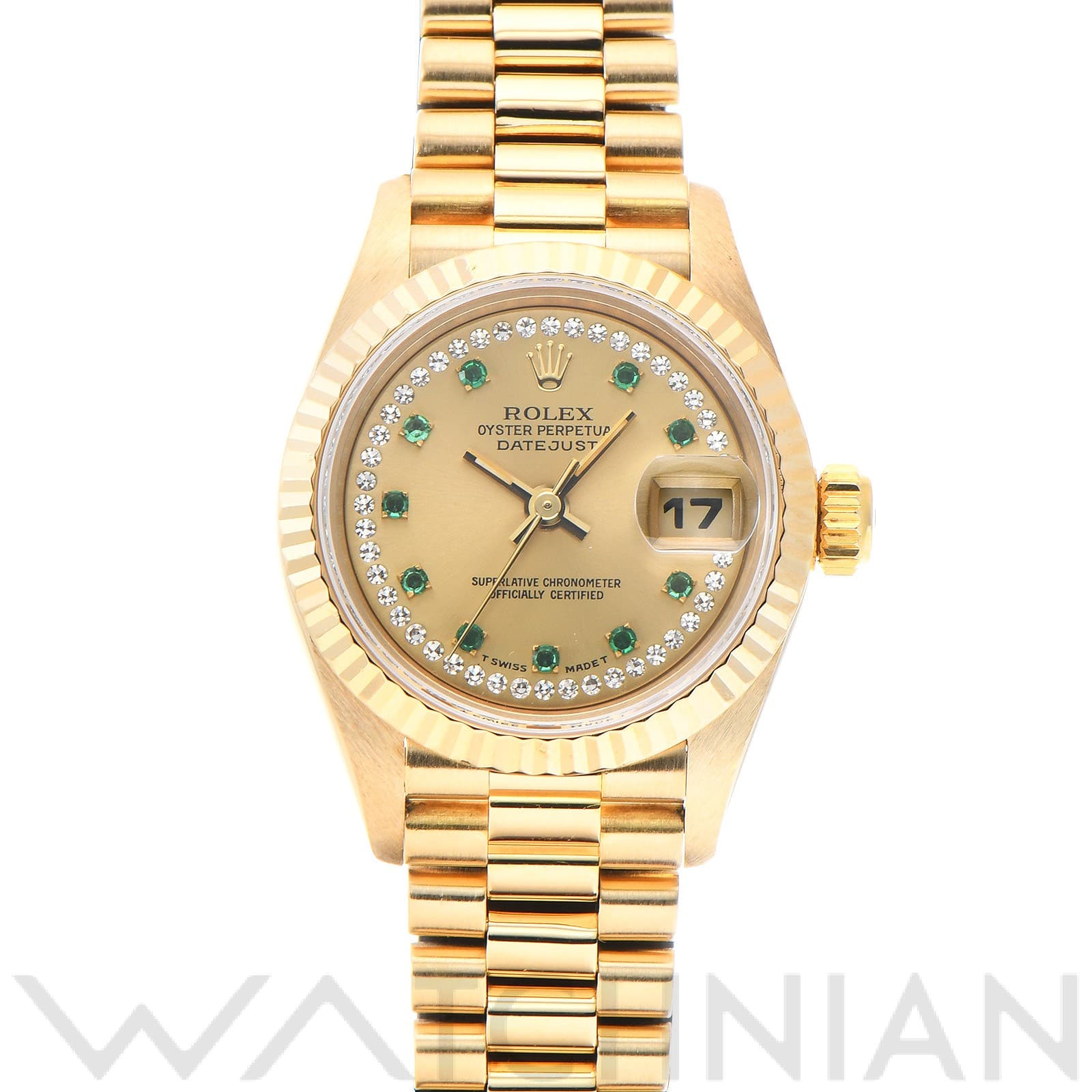 ロレックス / ROLEX デイトジャスト 69178LE シャンパン/ダイヤモンド/エメラルド レディース 時計 【中古】【wristwatch】