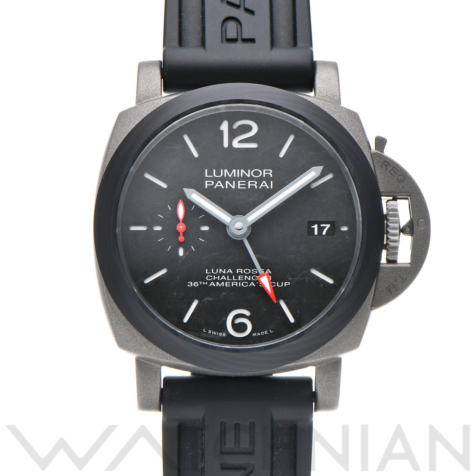 ルミノール ルナロッサ GMT PAM01096 W番(2020年製造) ブラック パネライ OFFICINE PANERAI メンズ 【中古】