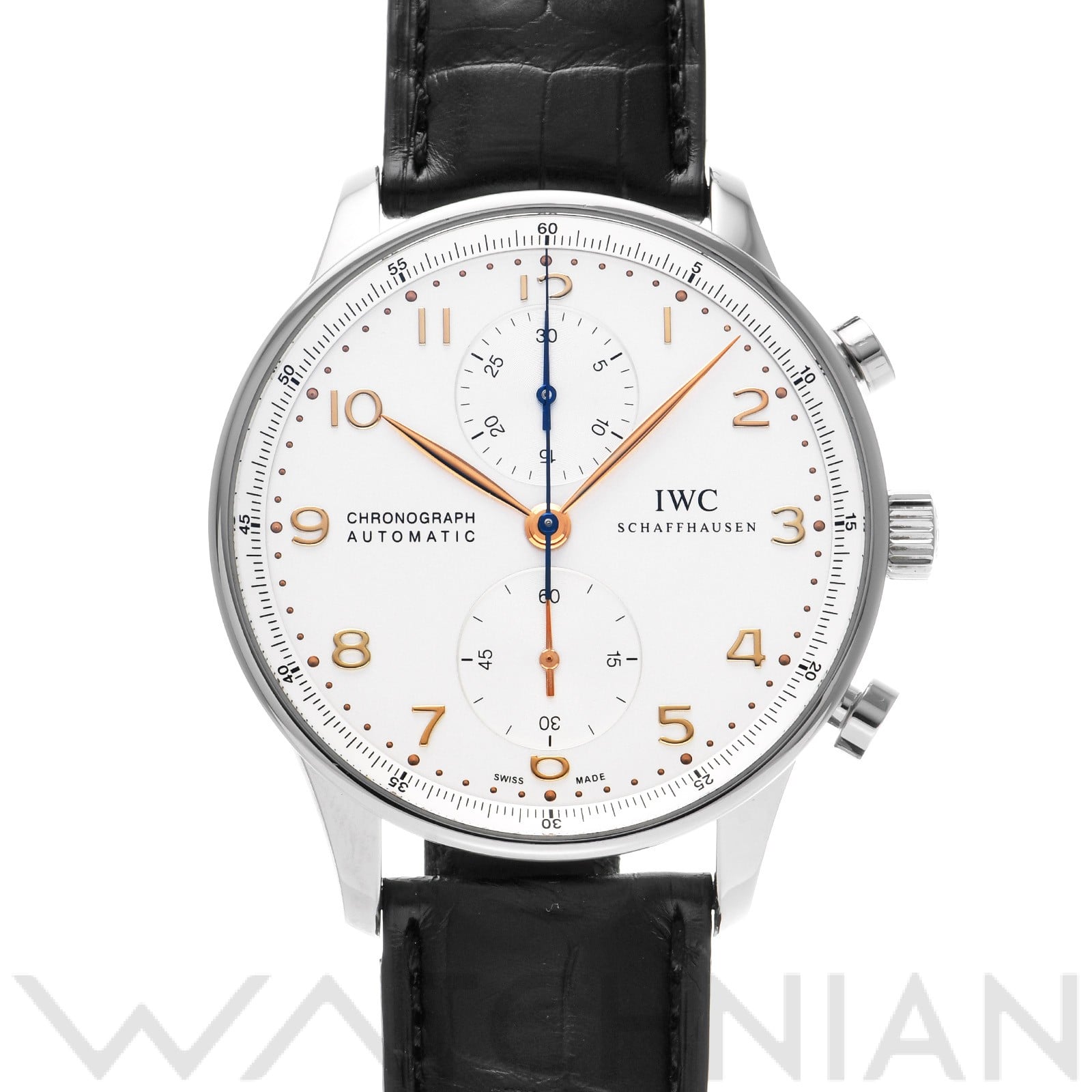 IWC ポルトギーゼ クロノグラフ IW371445 シルバーメッキ メンズ 時計 【中古】【wristwatch】