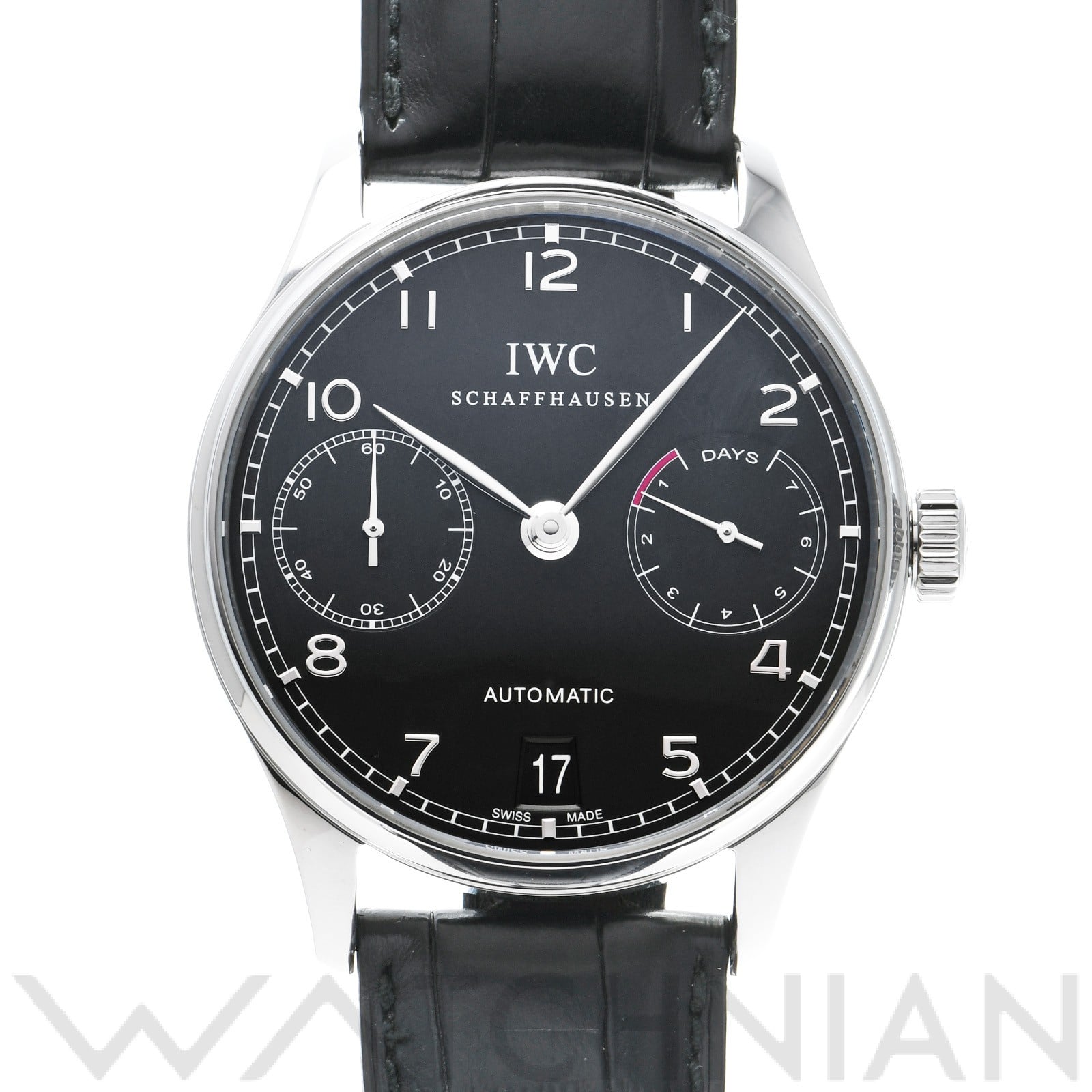 IWC ポルトギーゼ オートマティック 7デイズ IW500109 ブラック メンズ 時計 【中古】【wristwatch】