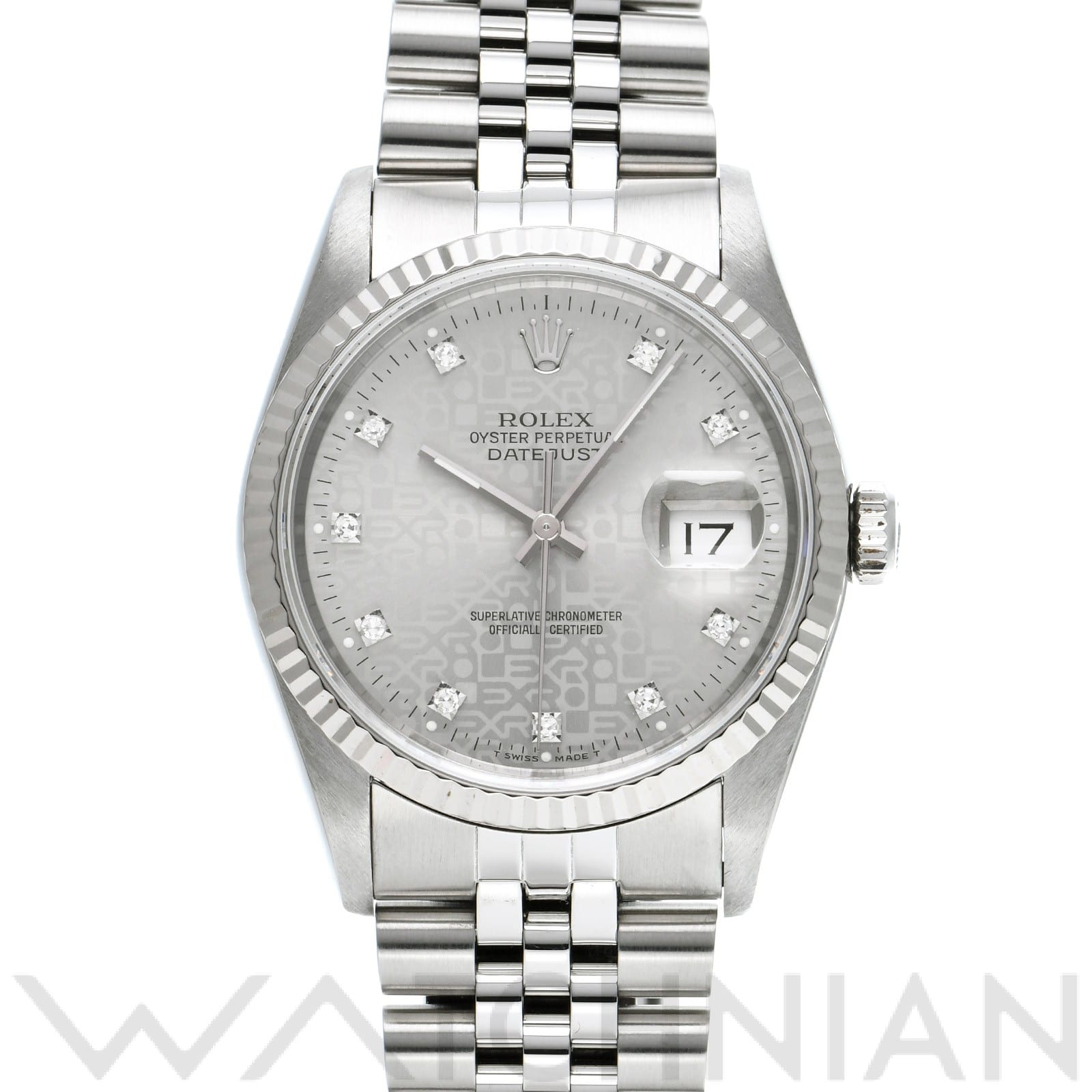 ロレックス デイトジャスト 16234G シルバーコンピュータ/ダイヤモンド メンズ 時計 【中古】【wristwatch】