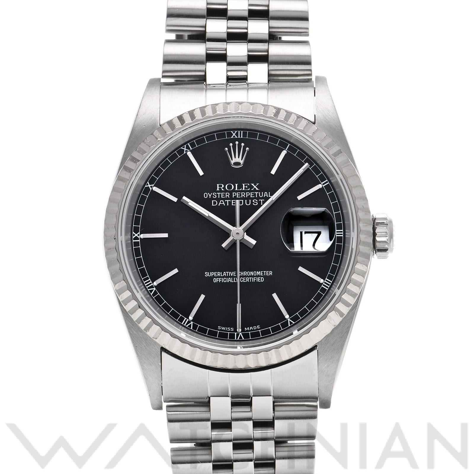 ロレックス デイトジャスト 36 16234 ブラック メンズ 時計 【中古】【wristwatch】