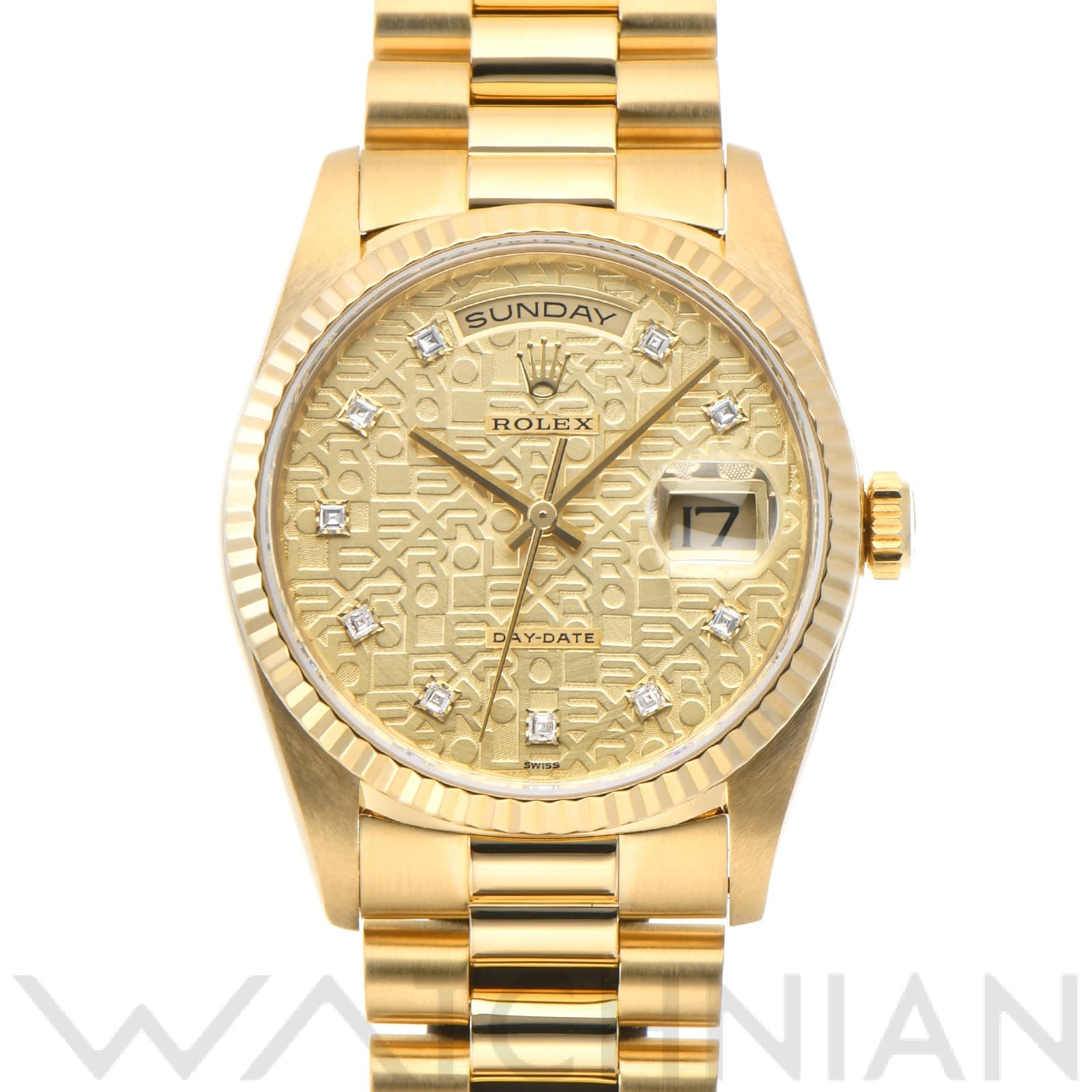 ロレックス / ROLEX デイデイト 36 18238G シャンパンコンピュータ/ダイヤモンド メンズ 時計 【中古】【wristwatch】