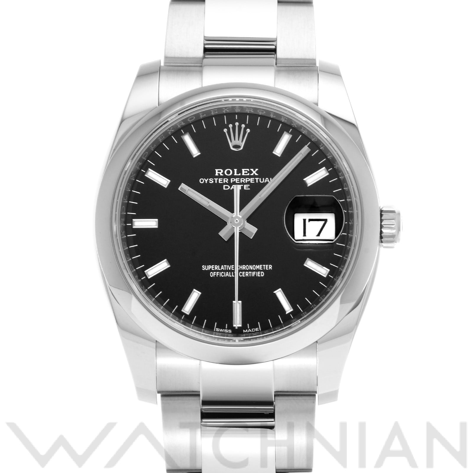 ロレックス オイスターパーペチュアル デイト 34 115200 ブラック メンズ 時計 【中古】【wristwatch】