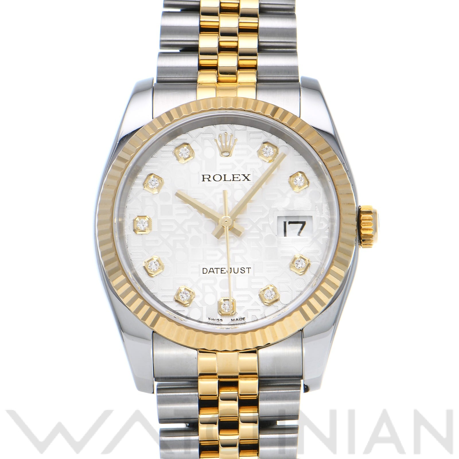 ロレックス デイトジャスト 36 116233G シルバーコンピュータ/ダイヤモンド メンズ 時計 【中古】【wristwatch】