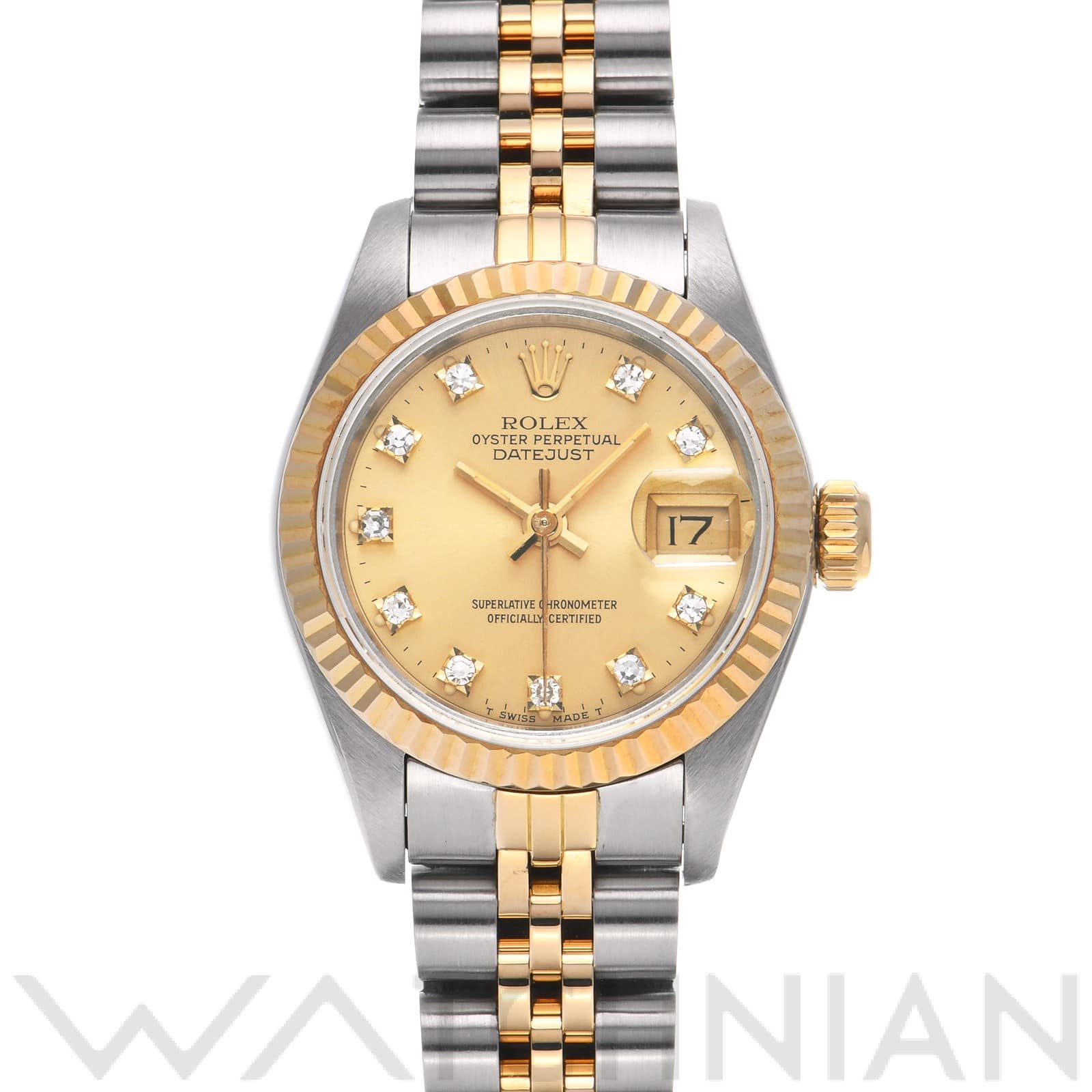 ロレックス デイトジャスト 26 69173G シャンパン/ダイヤモンド レディース 時計 【中古】【wristwatch】