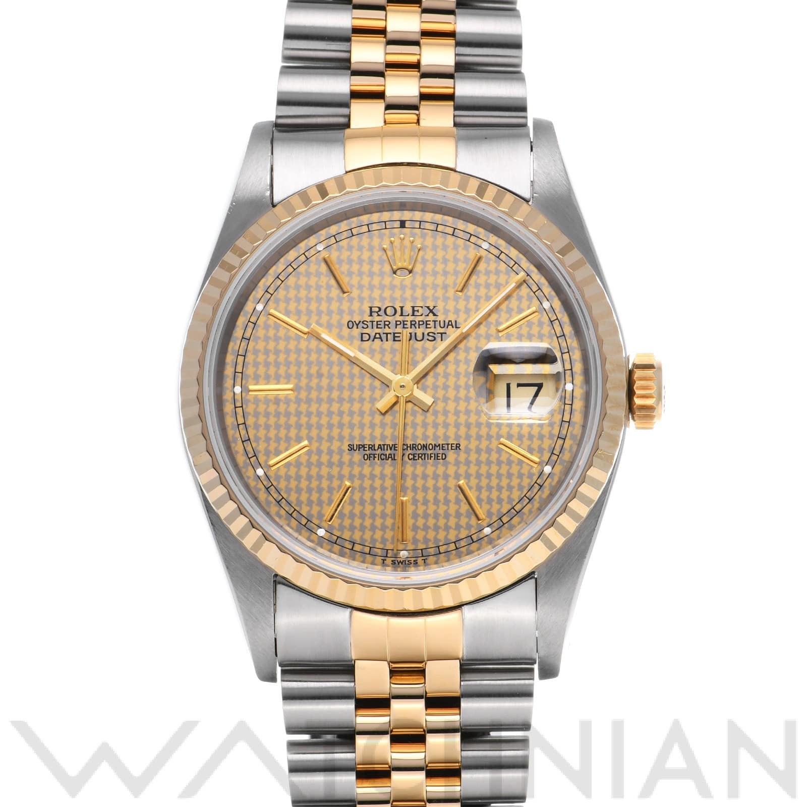 ロレックス デイトジャスト 16233 シャンパンハウンズトゥース メンズ 時計 【中古】【wristwatch】