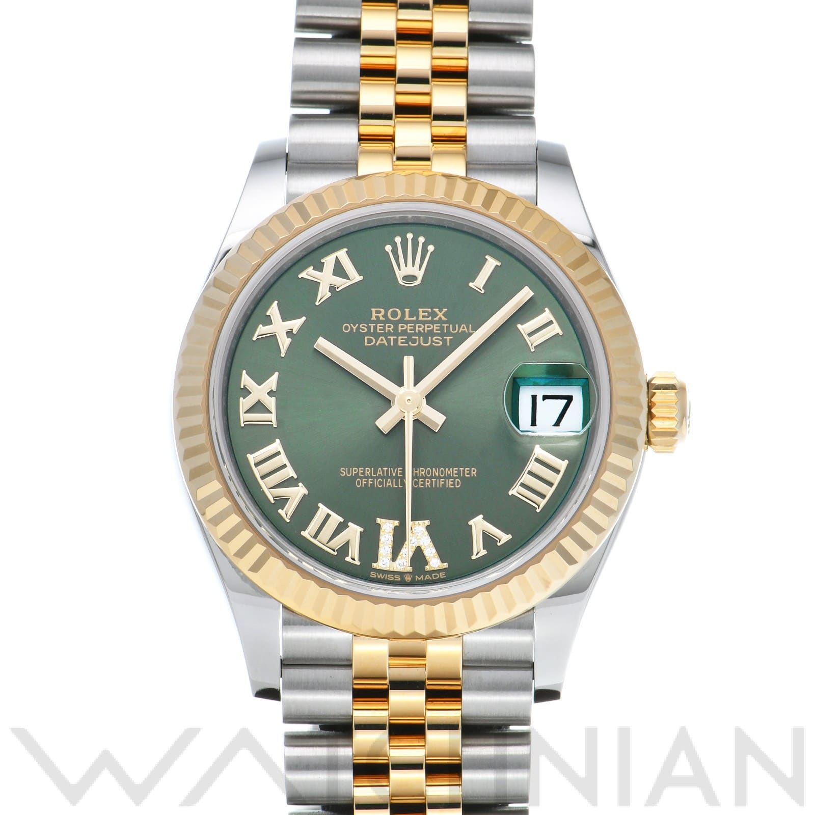 ロレックス デイトジャスト 31 278273 オリーブグリーン/ダイヤモンド ユニセックス 時計 【中古】【wristwatch】