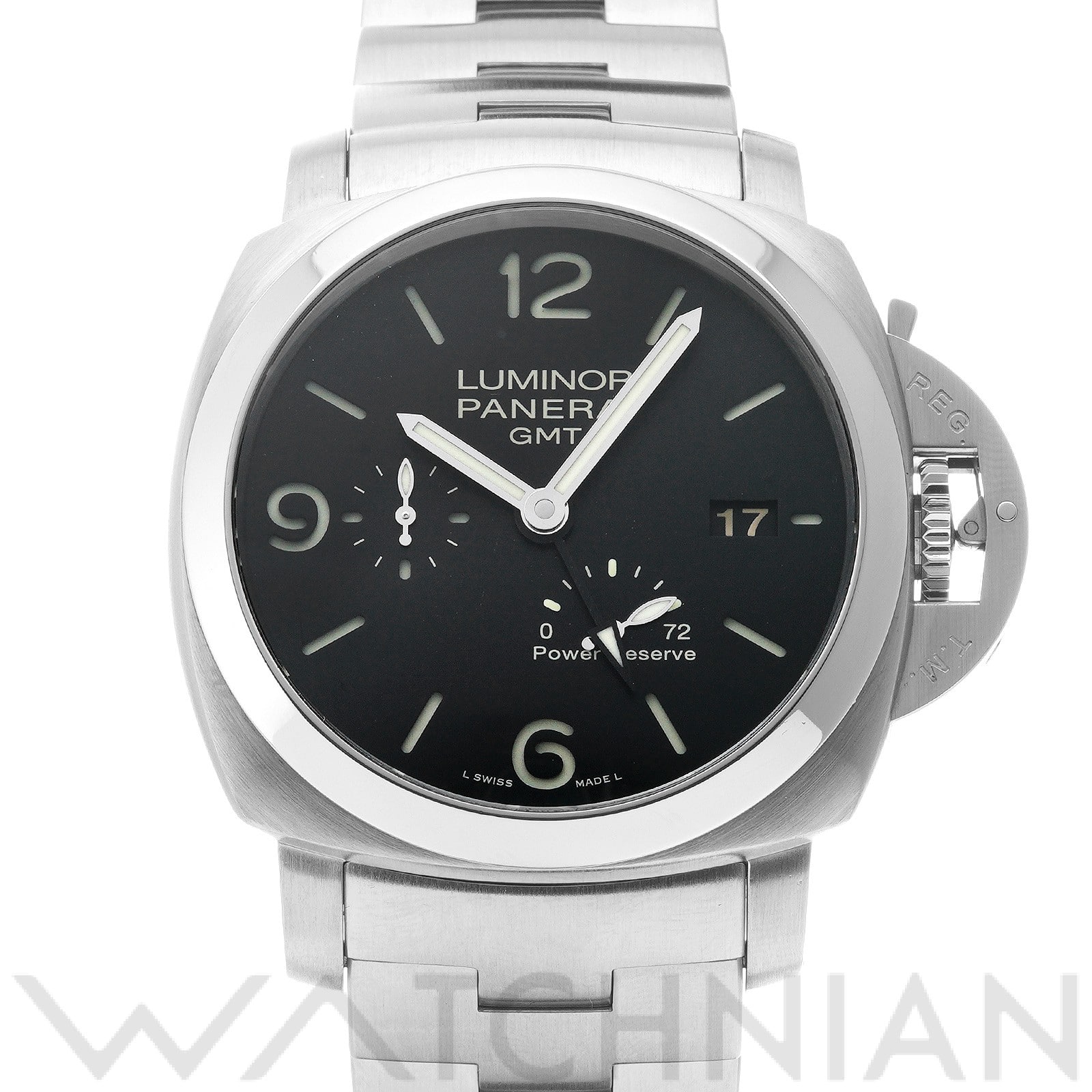 パネライ / PANERAI ルミノール 1950 3デイズ GMT パワーリザーブ PAM00347 ブラック メンズ 時計 【中古】【wristwatch】