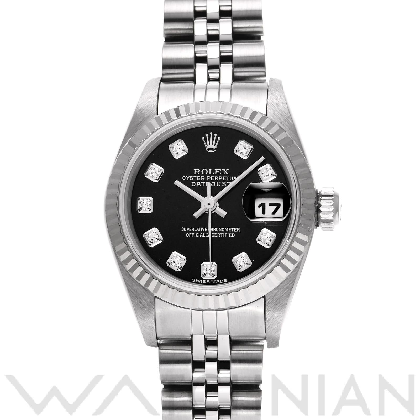 ロレックス デイトジャスト 79174G ブラック/ダイヤモンド レディース 時計 【中古】【wristwatch】