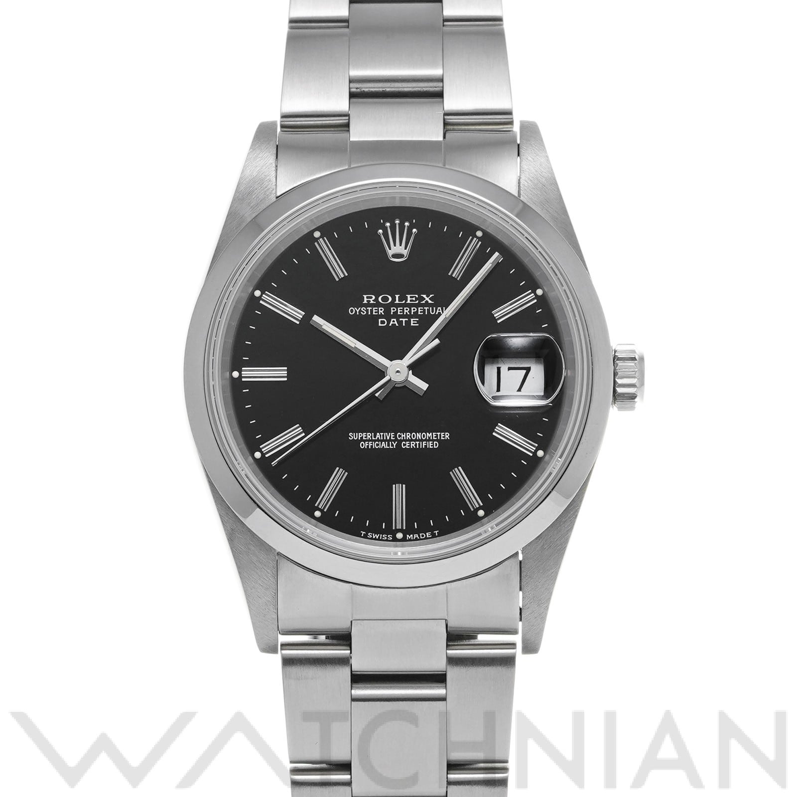 ロレックス オイスターパーペチュアル デイト 15200 ブラック メンズ 時計 【中古】【wristwatch】