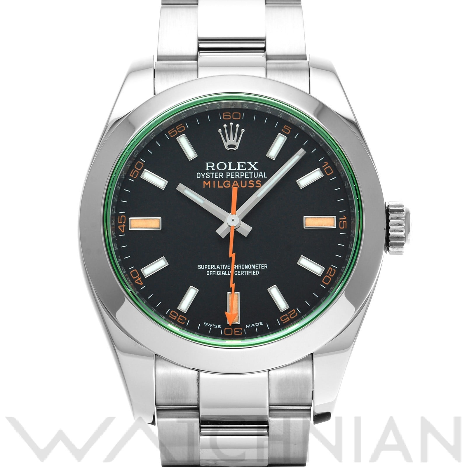 ミルガウス 116400GV V番(2010年頃製造) ブラック ロレックス ROLEX メンズ 【中古】