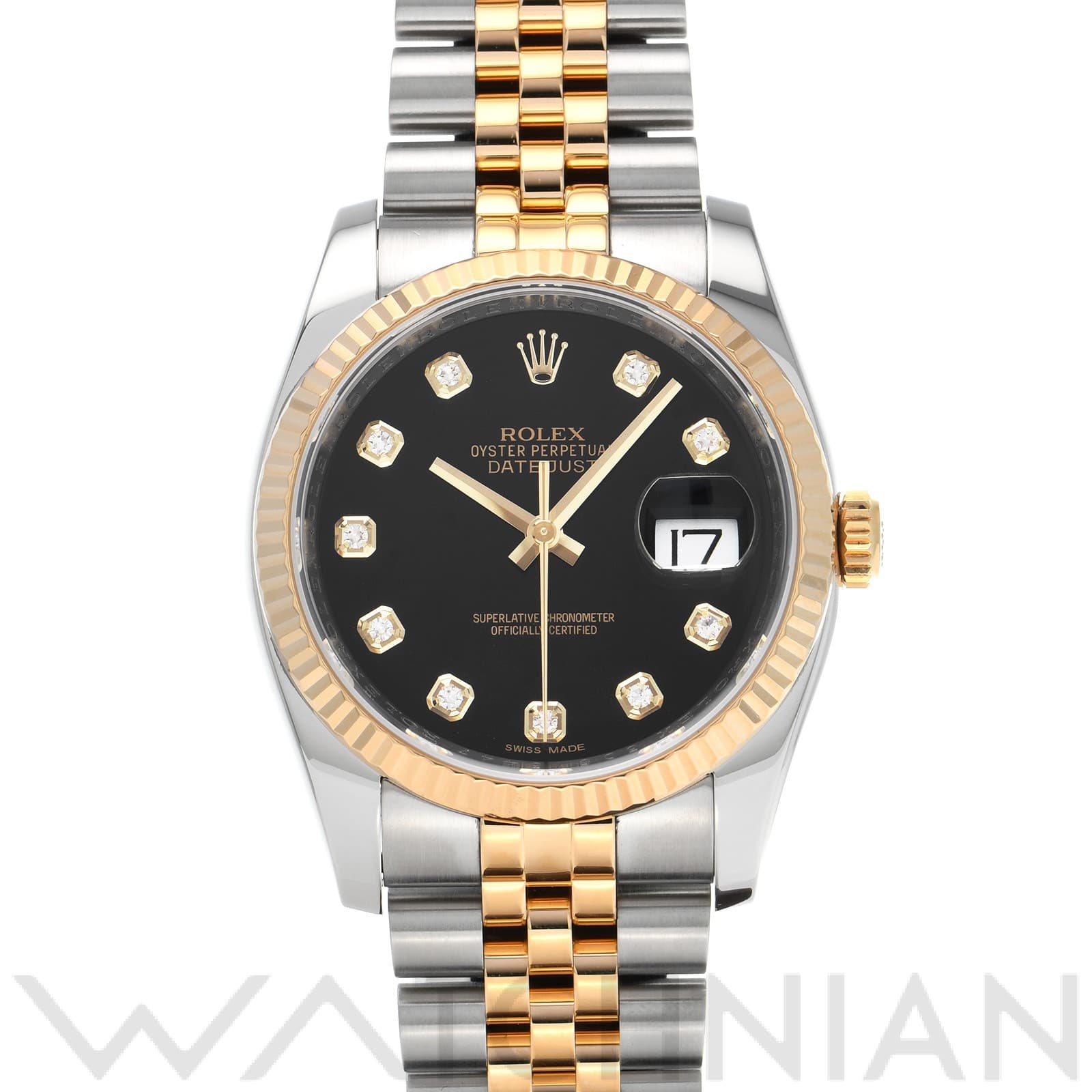 ロレックス デイトジャスト 36 116233G ブラック/ダイヤモンド メンズ 時計 【中古】【wristwatch】