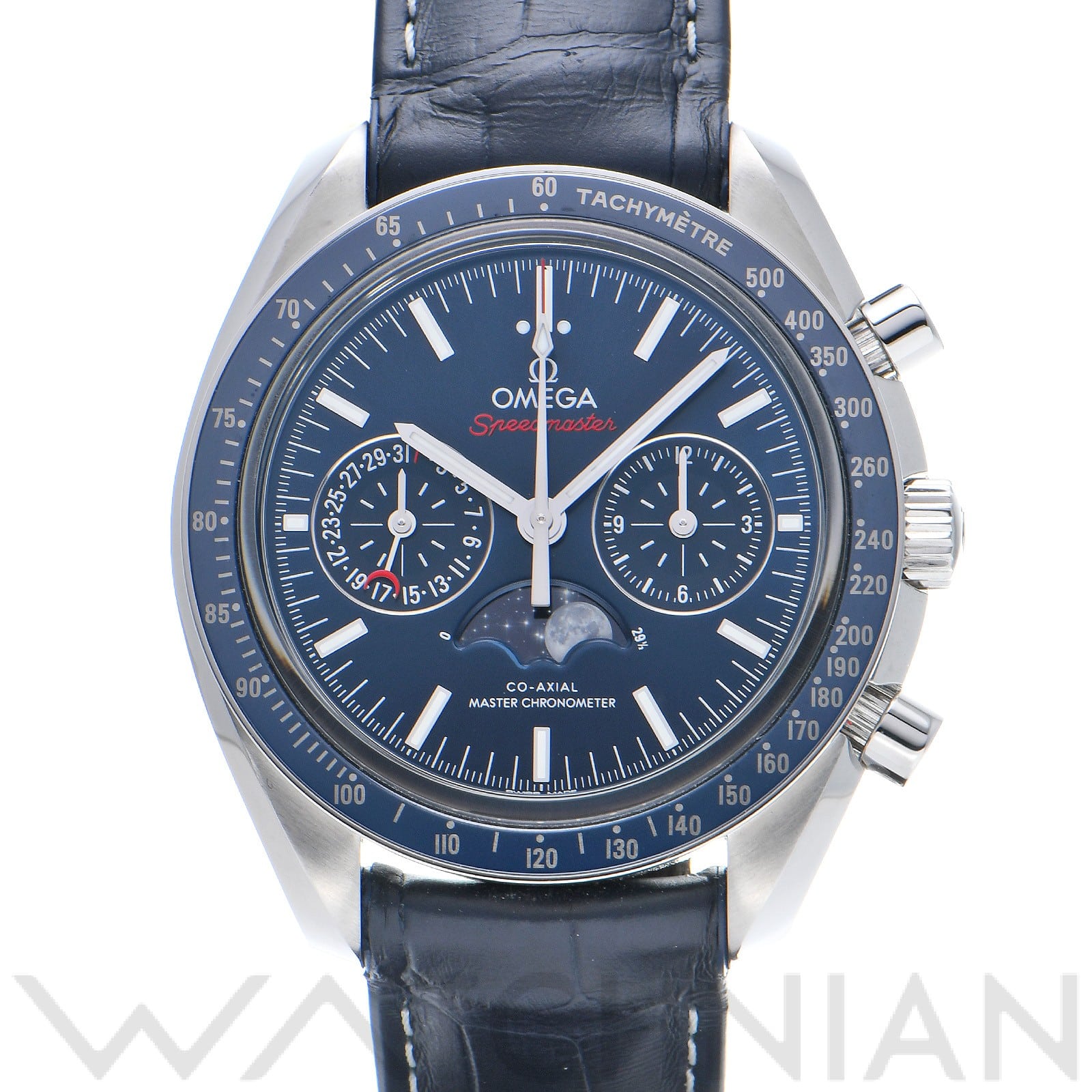 オメガ / OMEGA スピードマスター コーアクシャル マスタークロノメーター ムーンフェイズ 304.33.44.52.03.001 ブルー メンズ 時計 【中古】【wristwatch】