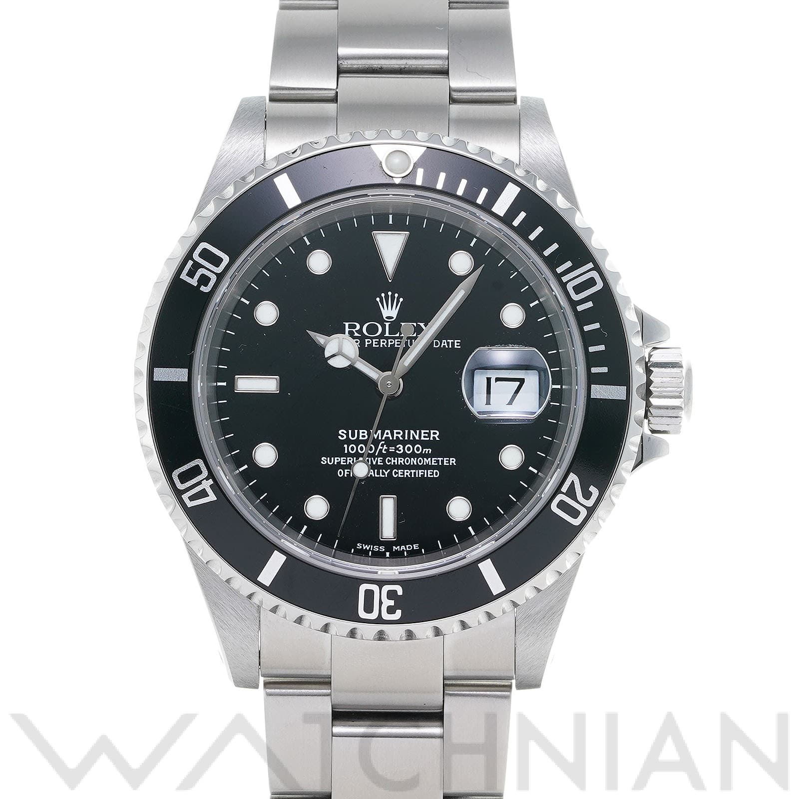 サブマリーナ デイト 16610 P番(2000年頃製造) ブラック ロレックス ROLEX メンズ 【中古】