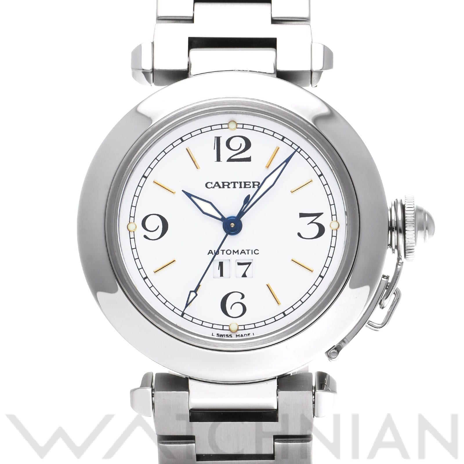 カルティエ / CARTIER パシャC ビッグデイト W31044M7 ホワイト ユニセックス 時計 【中古】【wristwatch】