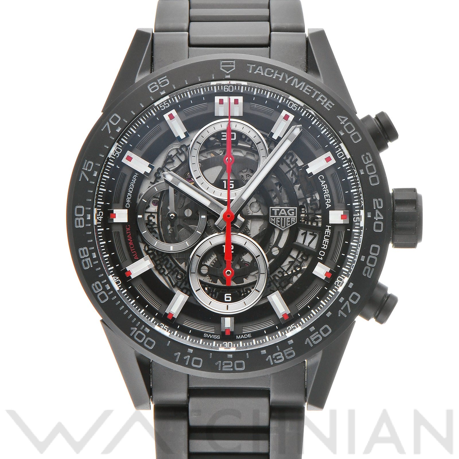 タグ ホイヤー / TAG HEUER カレラ クロノグラフ キャリバー01 フルブラック CAR2090.BH0729 ブラック/スケルトン メンズ 時計 【中古】【wristwatch】