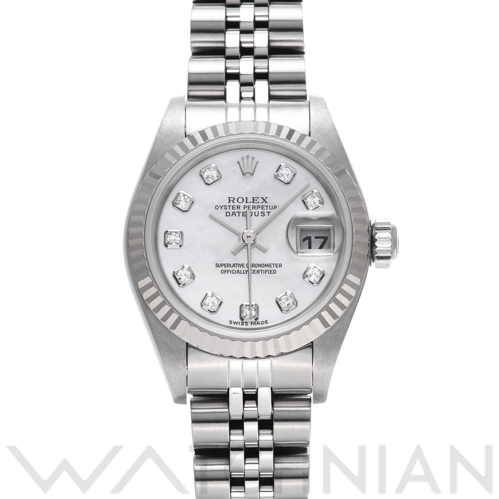 ロレックス デイトジャスト 79174NG ホワイトシェル/ダイヤモンド レディース 時計 【中古】【wristwatch】