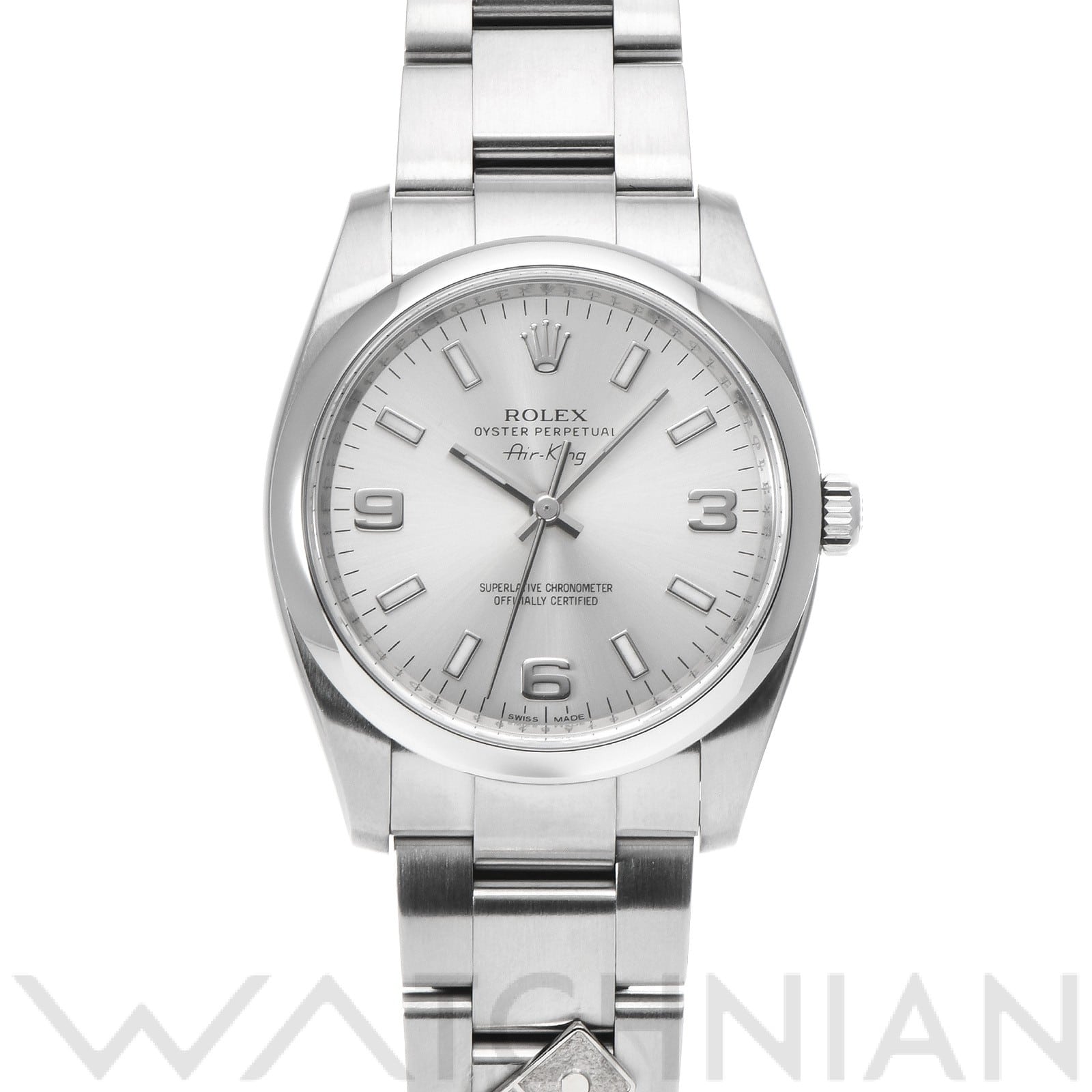 ロレックス エアキング ドミノピザ 114200 シルバー メンズ 時計 【中古】【wristwatch】