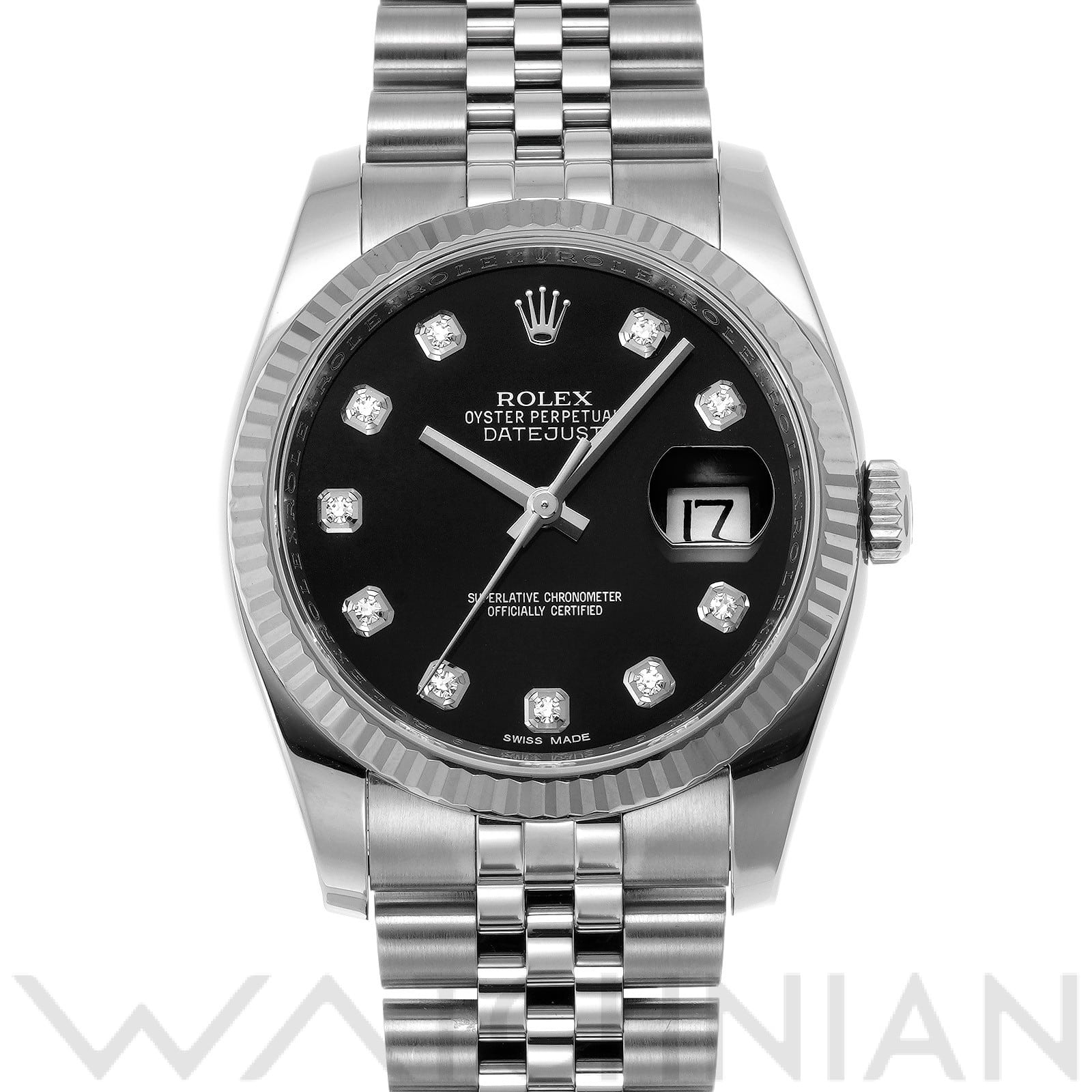 ロレックス デイトジャスト 36 116234G ブラック/ダイヤモンド メンズ 時計 【中古】【wristwatch】