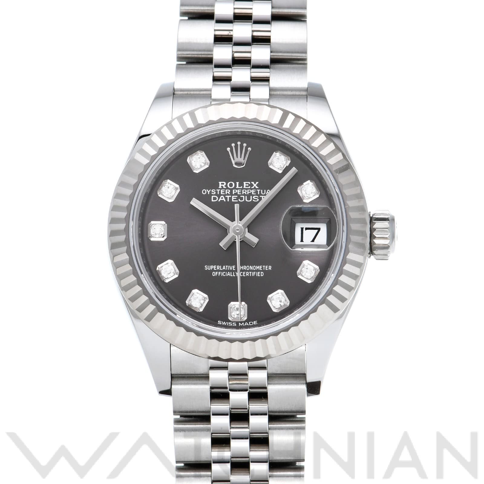 ロレックス レディ デイトジャスト 28 279174G ダークグレー/ダイヤモンド レディース 時計 【中古】【wristwatch】