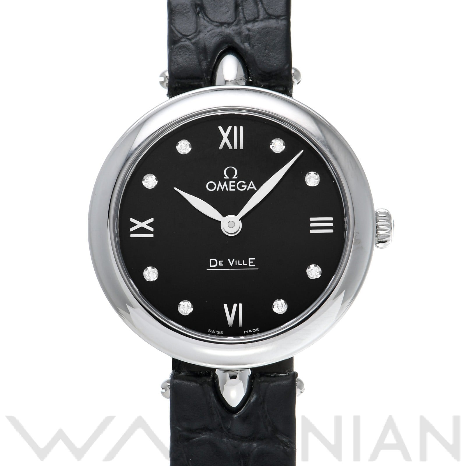 オメガ / OMEGA デ・ヴィル プレステージ クォーツ デュードロップ 424.13.27.60.51.001 ブラック/ダイヤモンド レディース 時計 【未使用】【wristwatch】