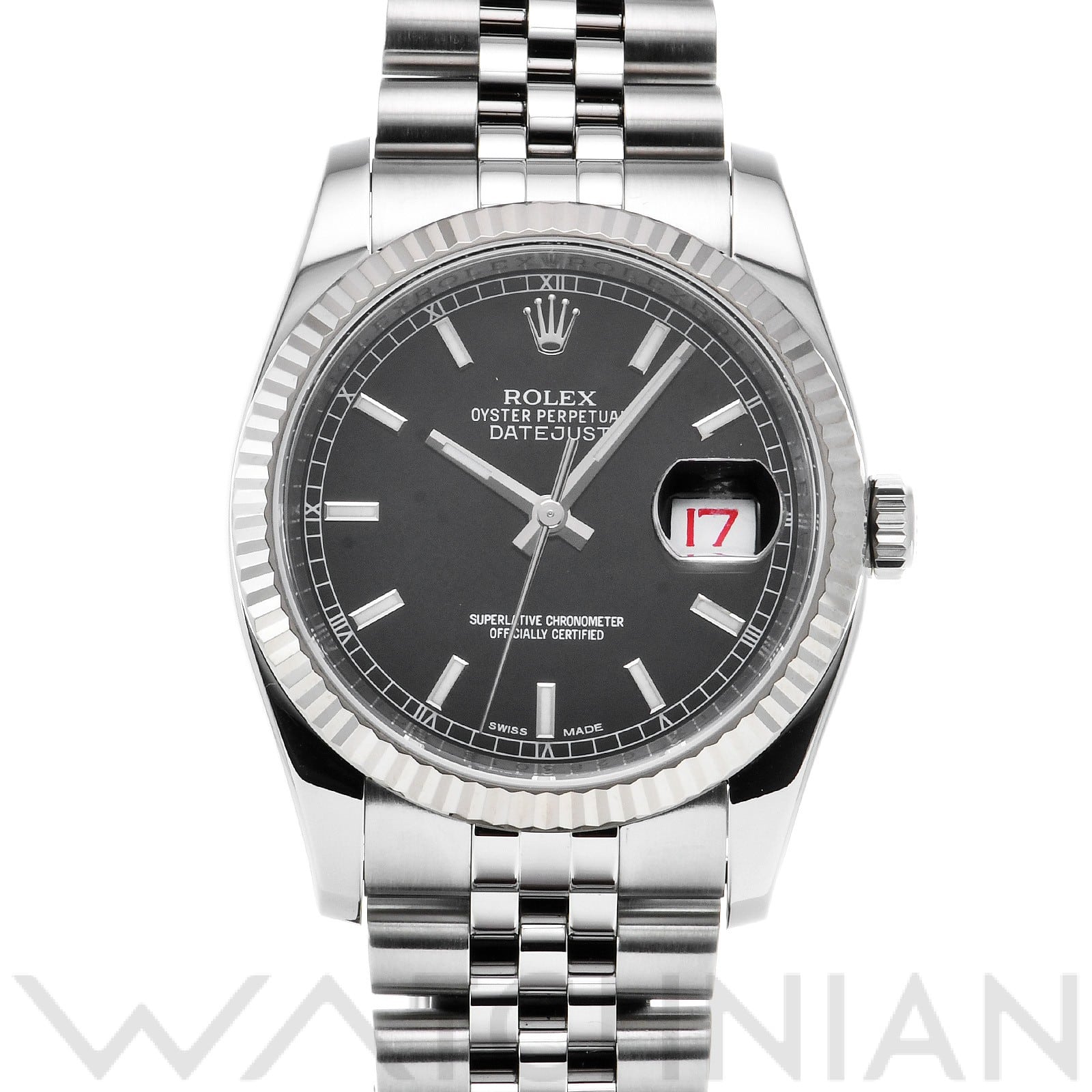 ロレックス デイトジャスト 36 116234 ブラック メンズ 時計 【中古】【wristwatch】