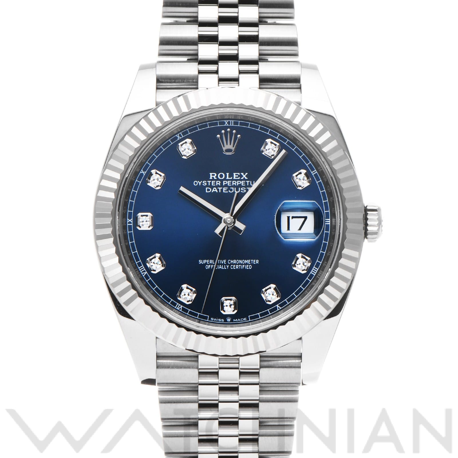 ロレックス / ROLEX デイトジャスト 41 126334G ブライトブルー/ダイヤモンド メンズ 時計 【中古】【wristwatch】