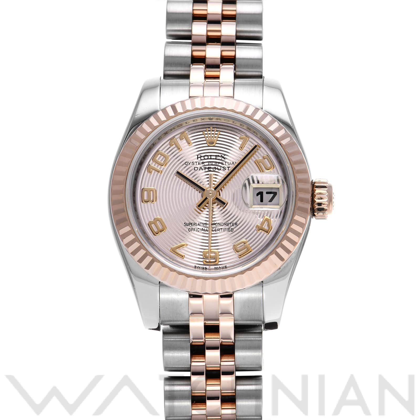 ロレックス レディ デイトジャスト 26 179171 ピンク/コンセントリック レディース 時計 【中古】【wristwatch】