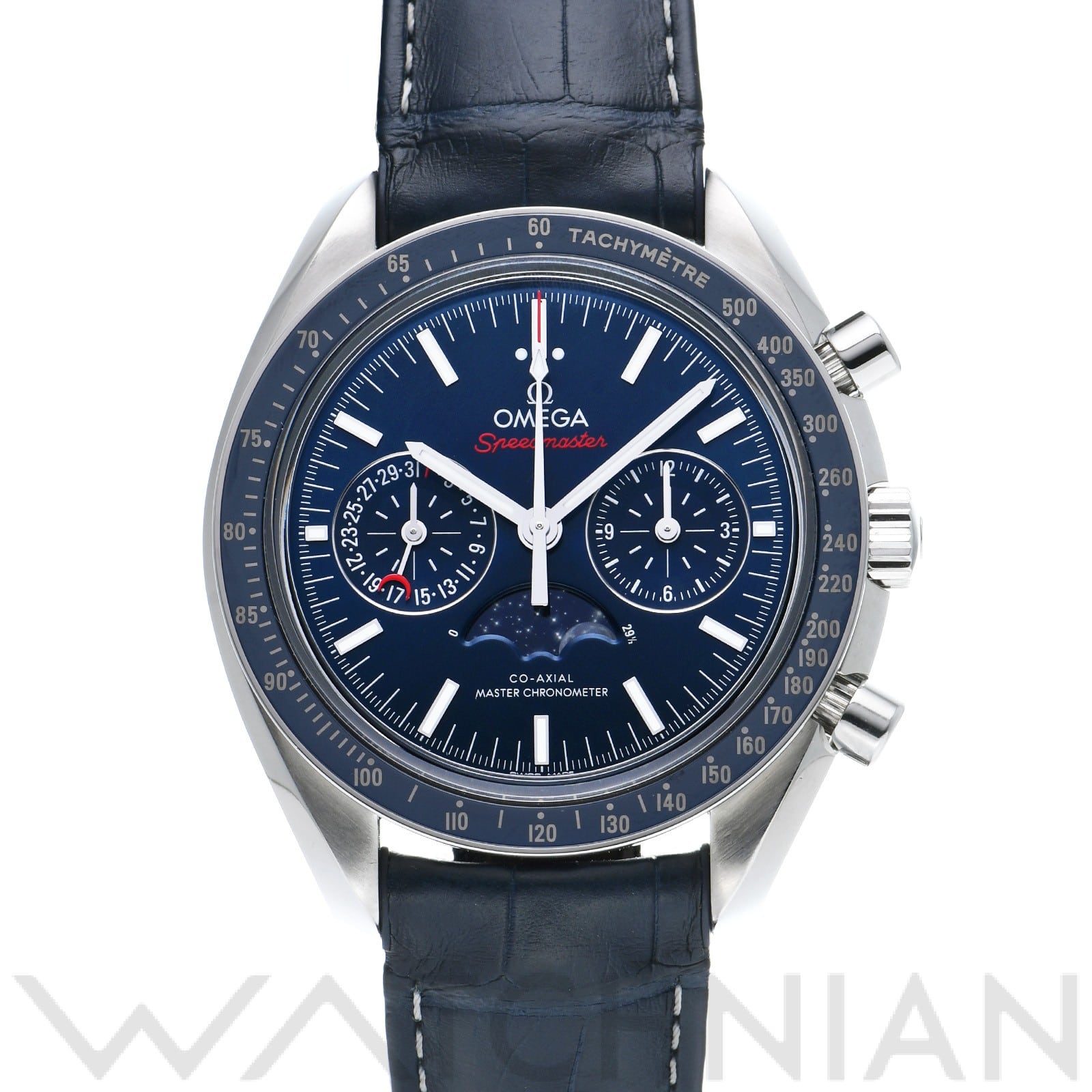 オメガ / OMEGA スピードマスター コーアクシャル マスタークロノメーター ムーンフェイズ 304.33.44.52.03.001 ブルー メンズ 時計 【中古】【wristwatch】