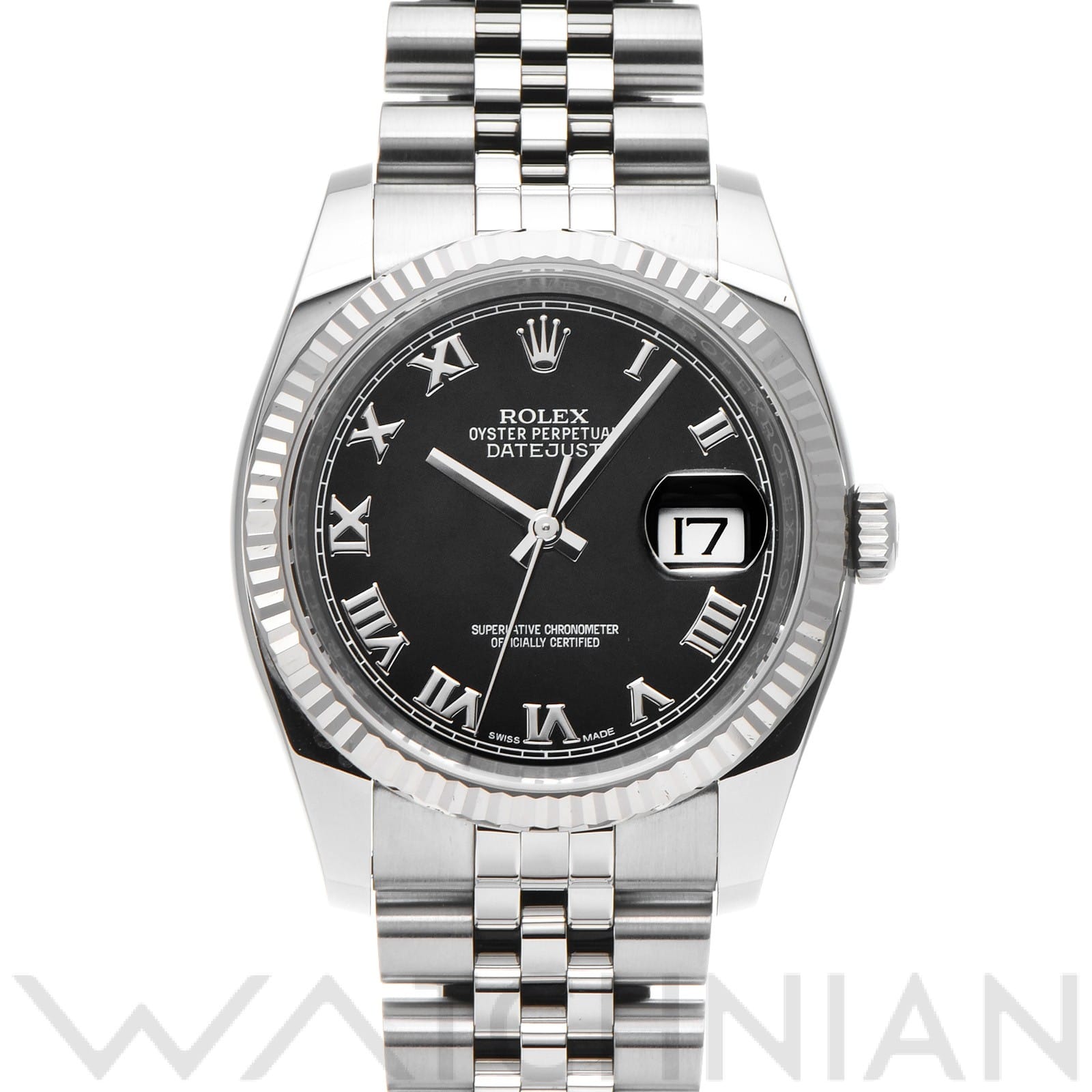 ロレックス デイトジャスト 36 116234 ブラック メンズ 時計 【中古】【wristwatch】