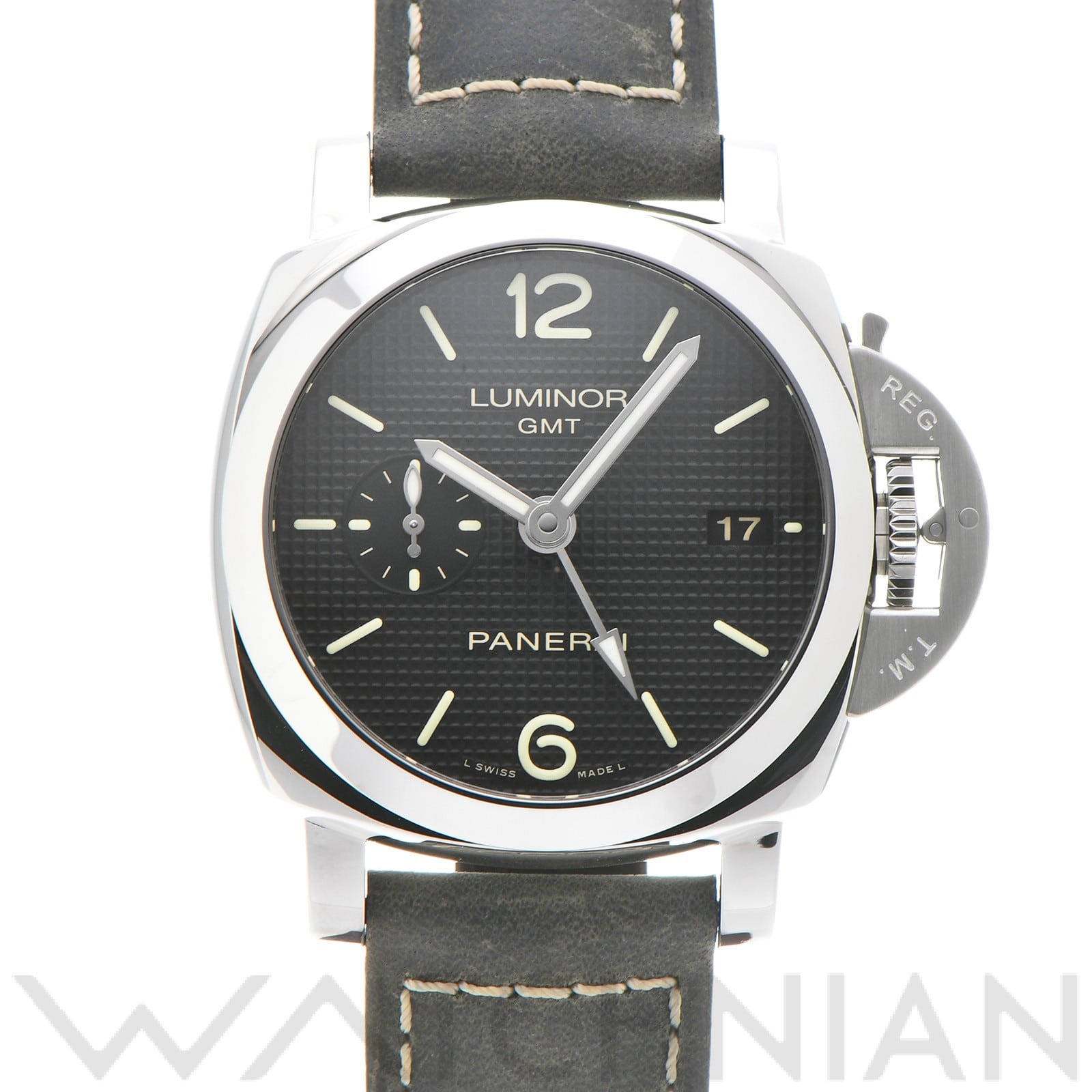 パネライ / PANERAI ルミノール 1950 3デイズ GMT アッチャイオ PAM00535 ブラック メンズ 時計 【中古】【wristwatch】