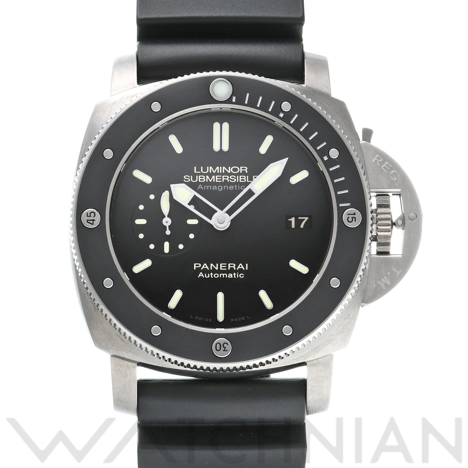 ルミノール サブマーシブル 1950 アマグネティック チタニオ PAM00389 O番(2012年製造) ブラック パネライ OFFICINE PANERAI メンズ 【中古】