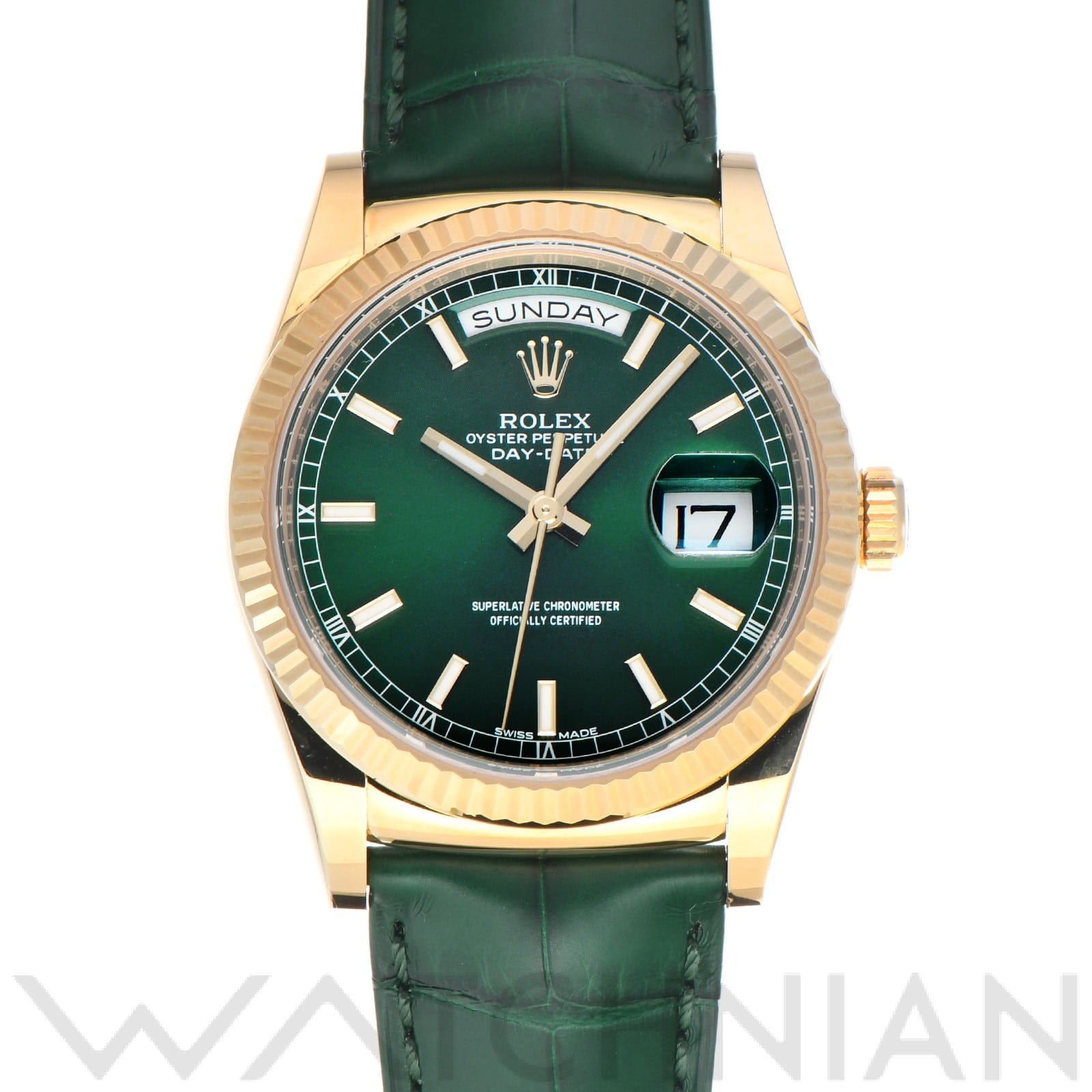 ロレックス デイデイト 36 118138 グリーン メンズ 時計 【中古】【wristwatch】