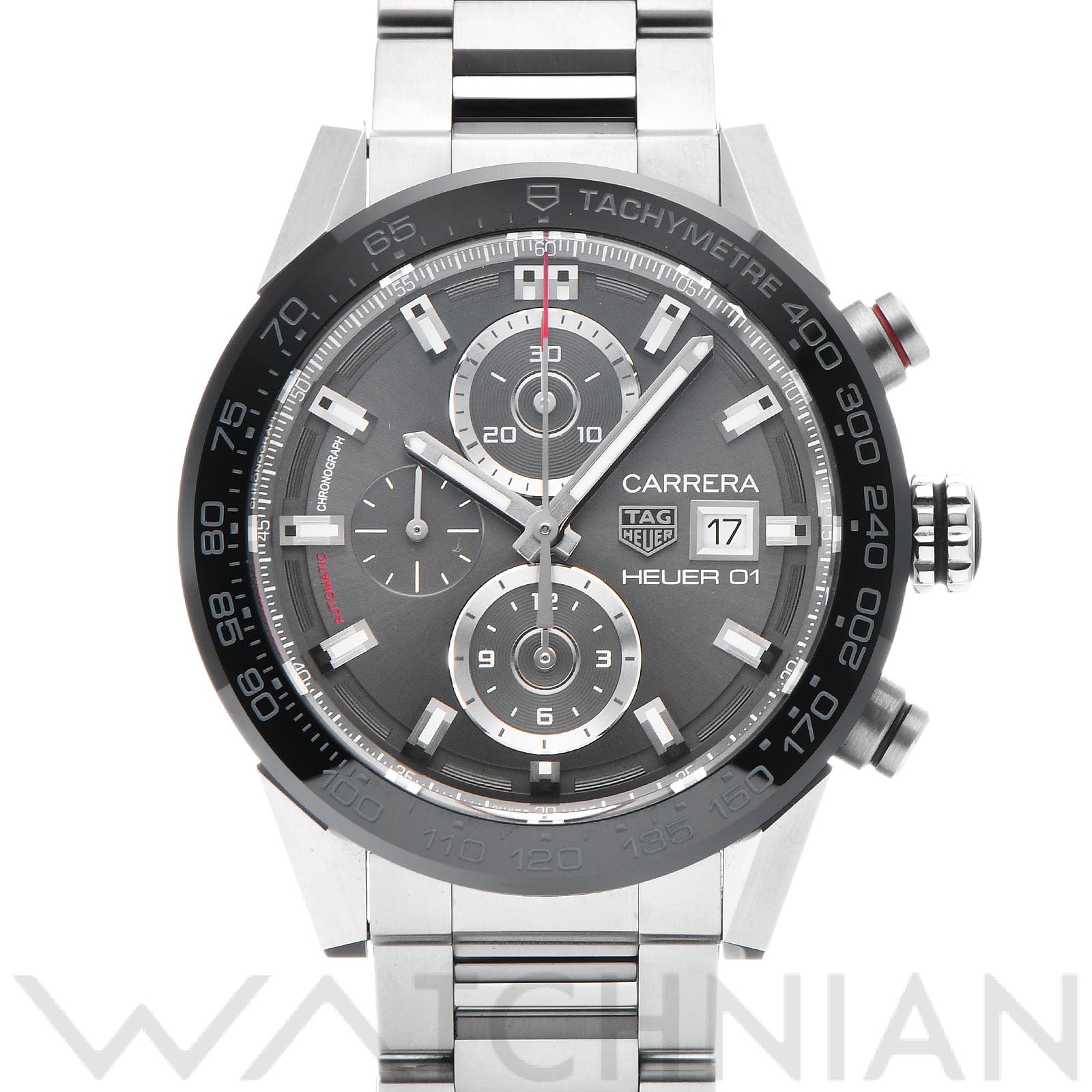 タグ ホイヤー / TAG HEUER カレラ キャリバーホイヤー01 クロノグラフ CAR201W.BA0714 グレー メンズ 時計 【中古】【wristwatch】
