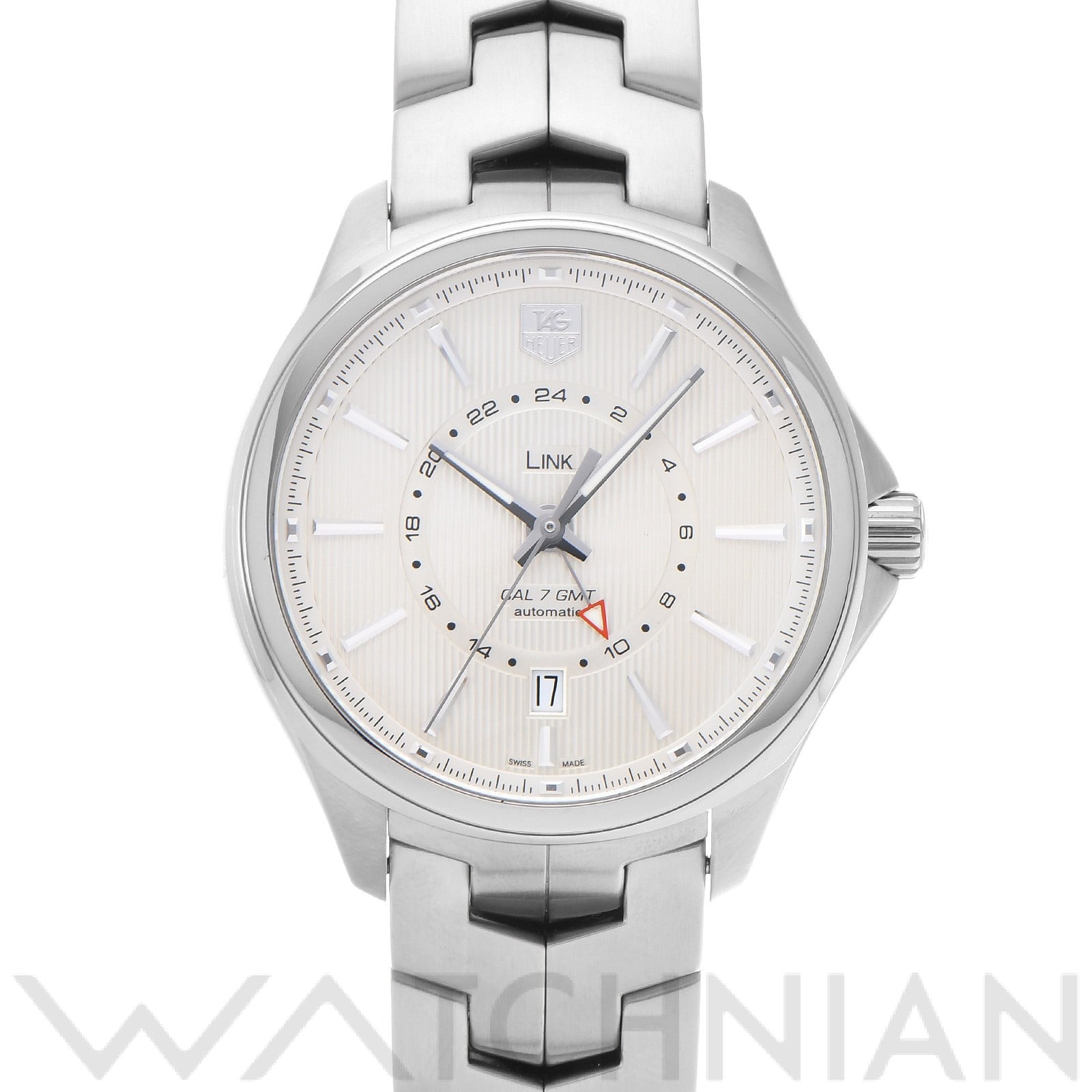 タグ ホイヤー / TAG HEUER リンク キャリバ―7 GMT WAT201B.BA0951 シルバー メンズ 時計 【中古】【wristwatch】