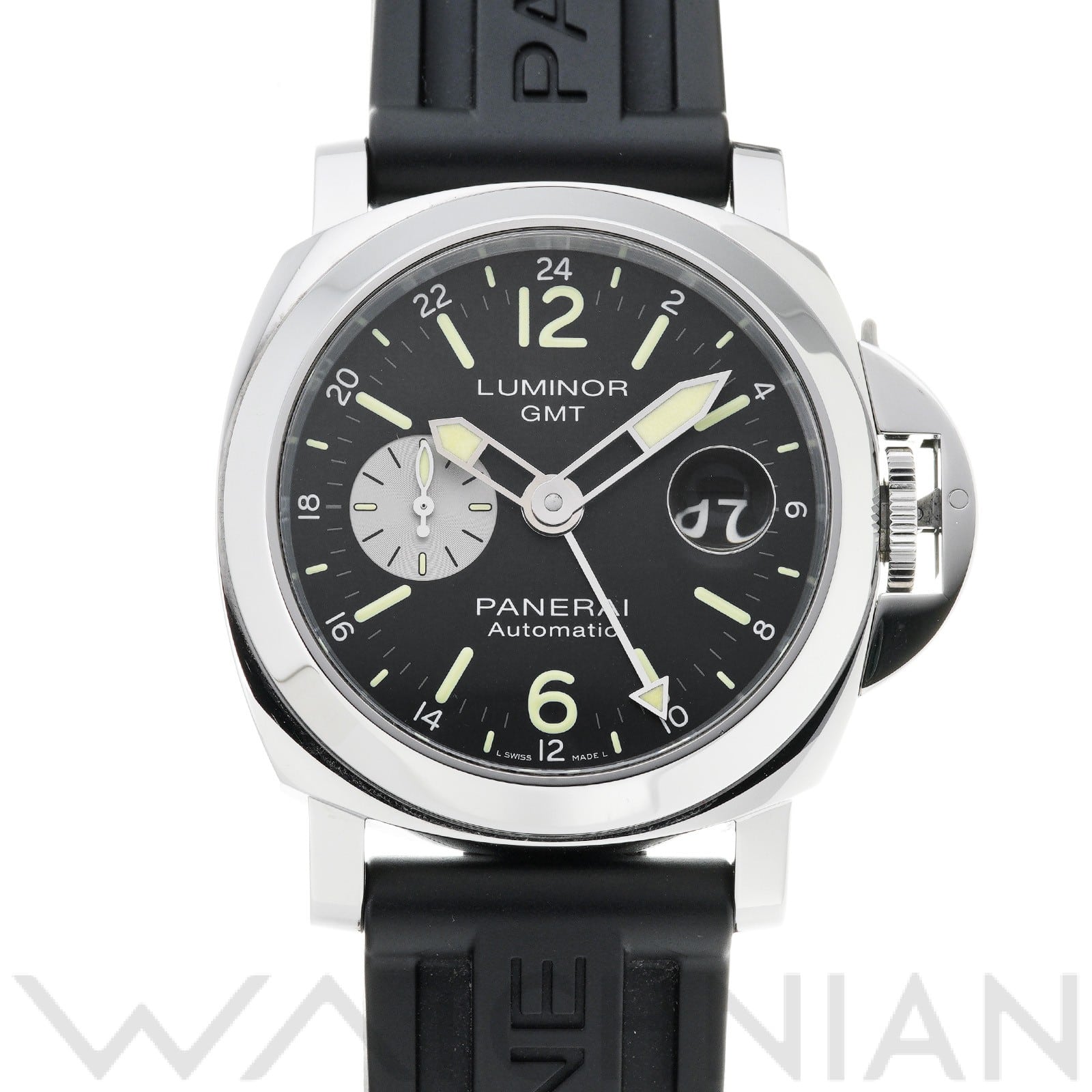 ルミノール GMT アッチャイオ PAM01088 T番(2017年製造) ブラック パネライ OFFICINE PANERAI メンズ 【中古】