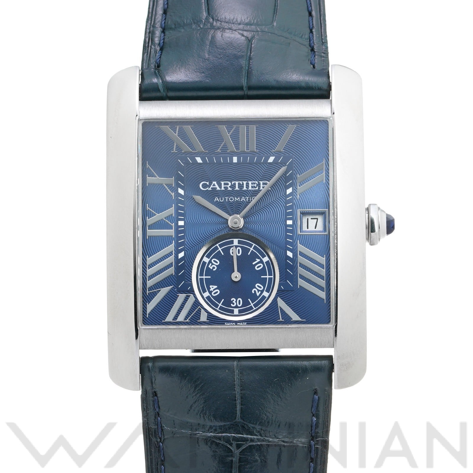 タンク MC LM WSTA0010 ブルー カルティエ CARTIER メンズ 【中古】