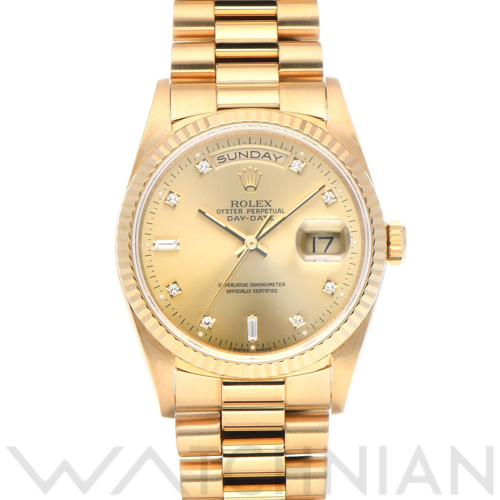 ロレックス デイデイト 36 18238A シャンパン/ダイヤモンド メンズ 時計 【中古】【wristwatch】