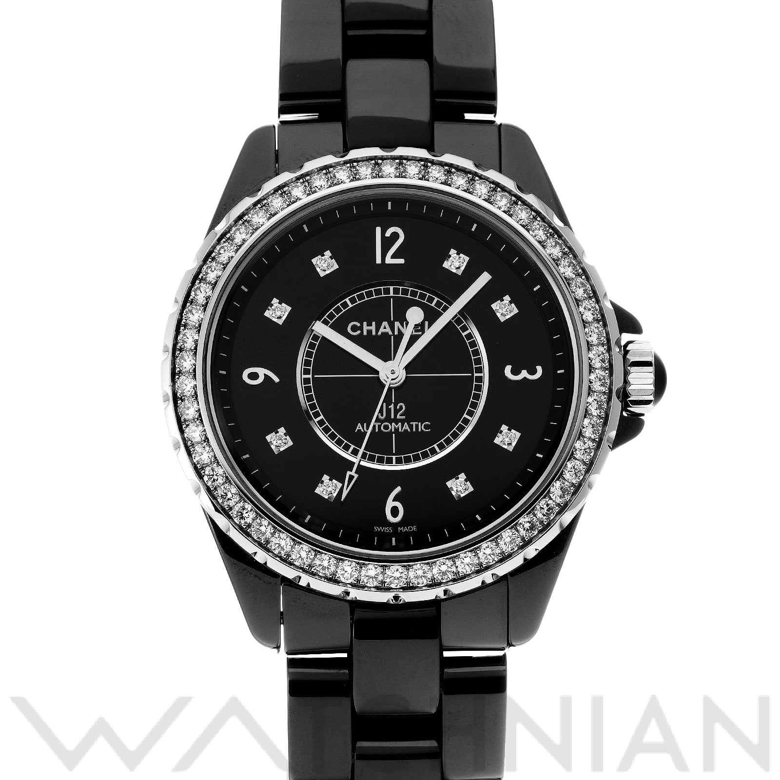 シャネル / CHANEL J12 H3109 ブラック/ダイヤモンド メンズ 時計 【中古】【wristwatch】