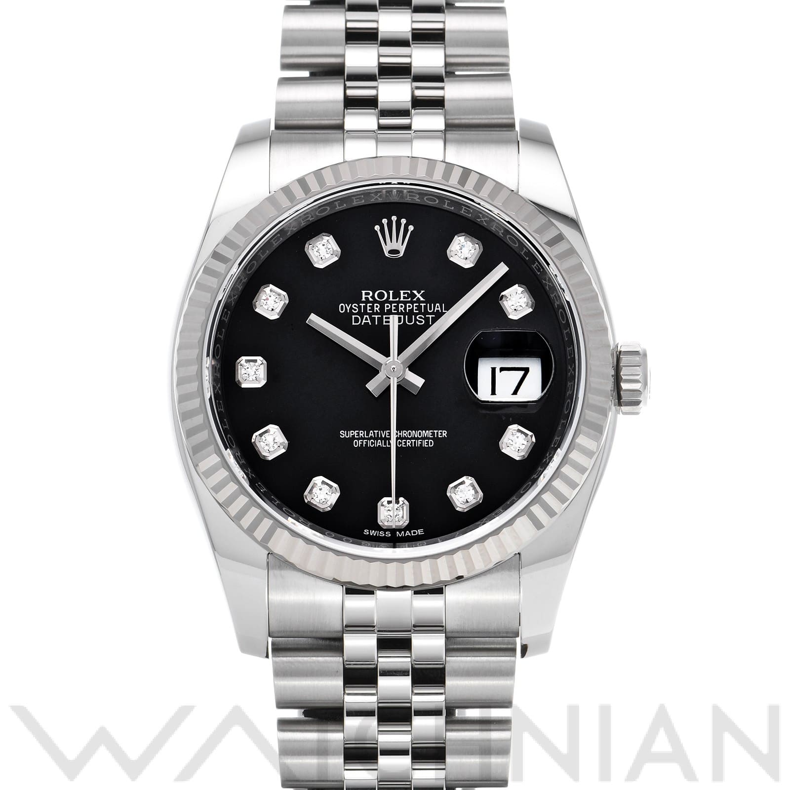 ロレックス デイトジャスト 36 116234G ブラック/ダイヤモンド メンズ 時計 【中古】【wristwatch】