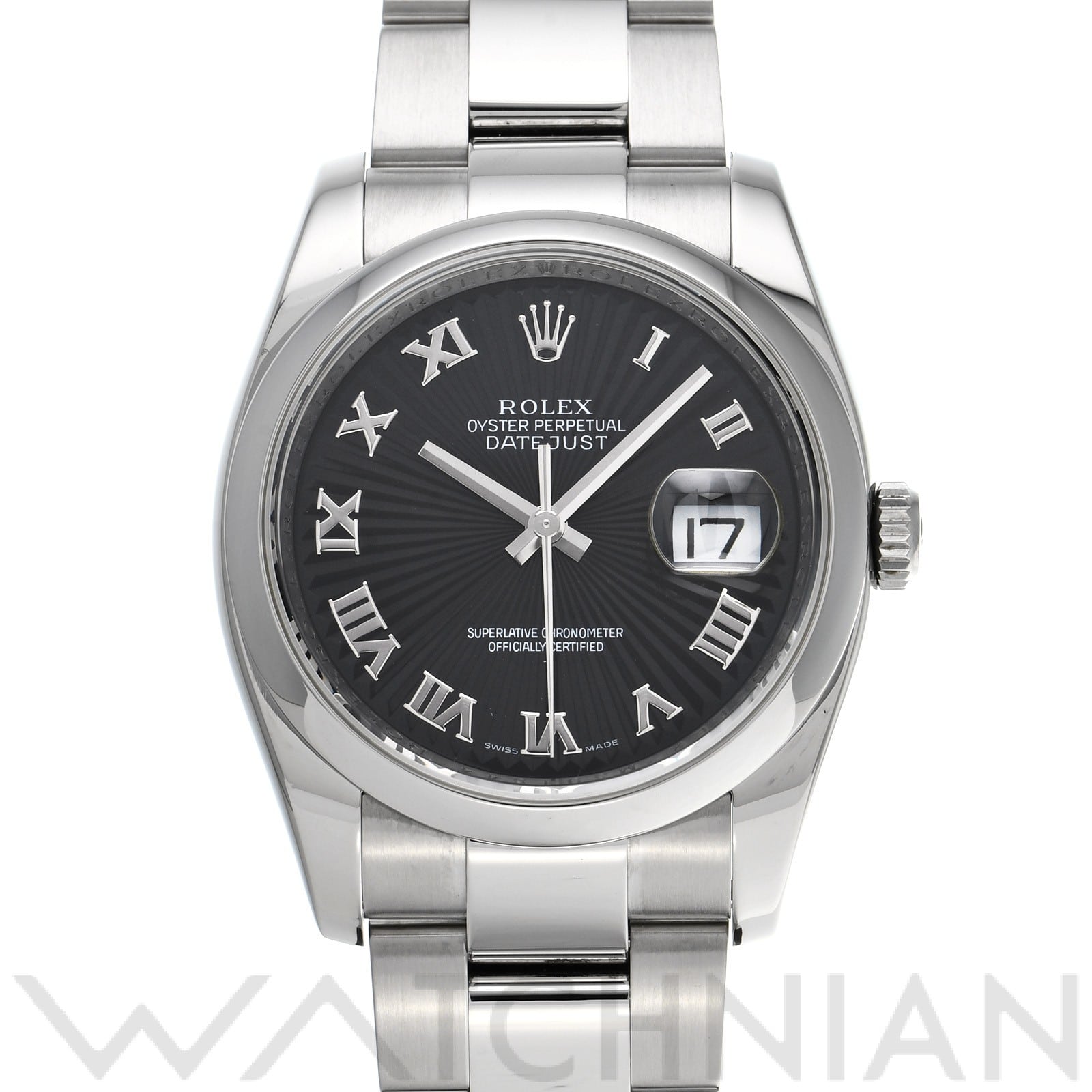 ロレックス デイトジャスト 36 116200 ブラック/サンビーム メンズ 時計 【中古】【wristwatch】