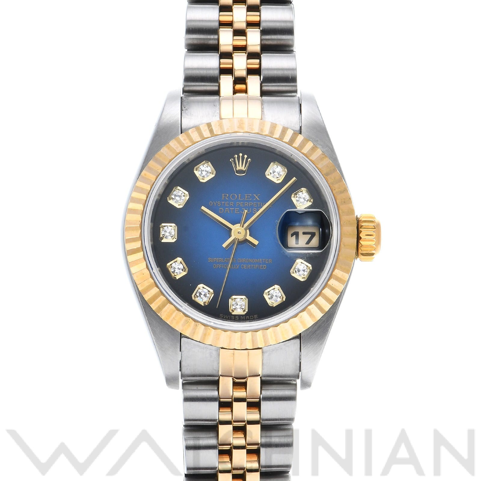 ロレックス レディ デイトジャスト 26 79173G ブルー・グラデーション/ダイヤモンド レディース 時計 【中古】【wristwatch】