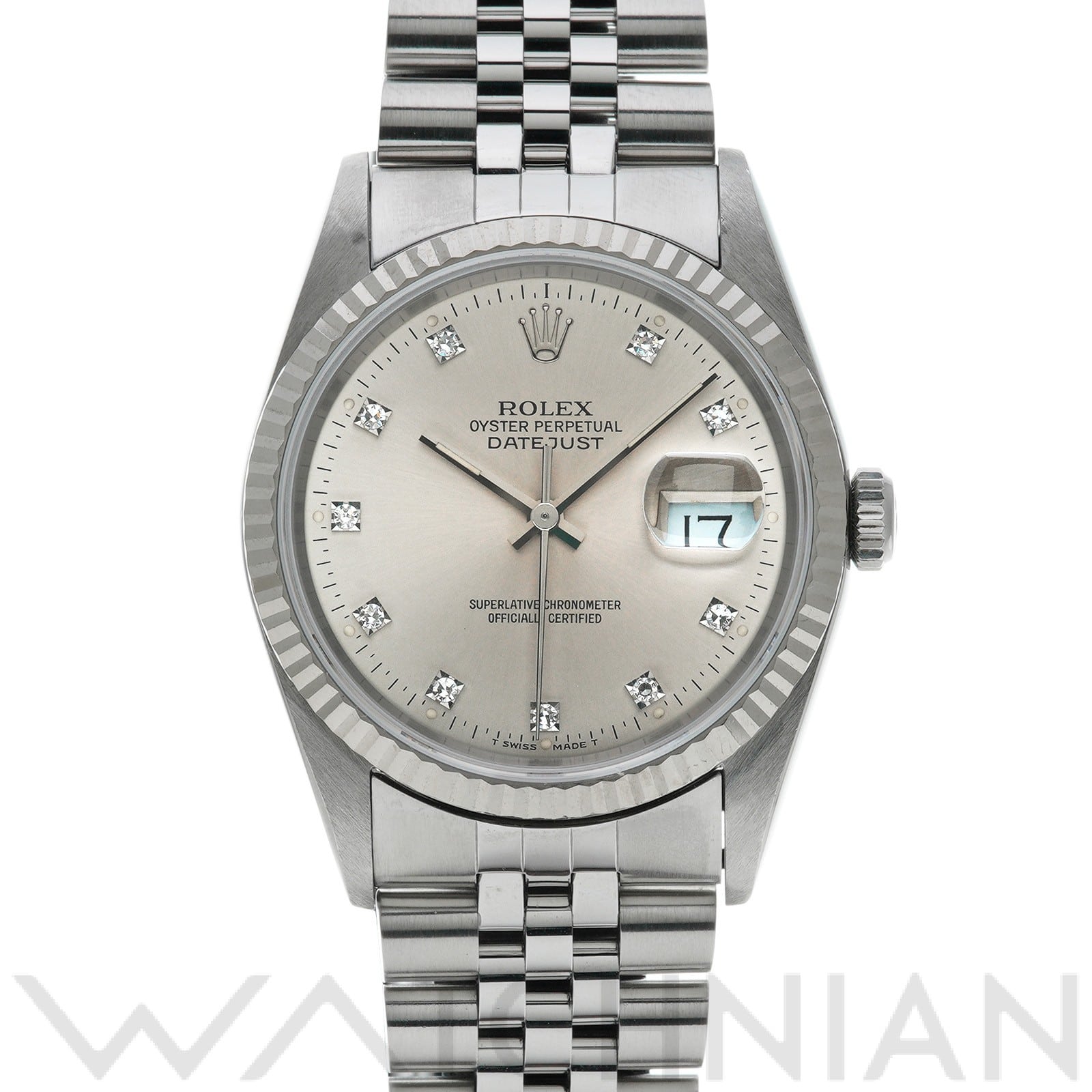 ロレックス デイトジャスト 36 16234G シルバー/ダイヤモンド メンズ 時計 【中古】【wristwatch】