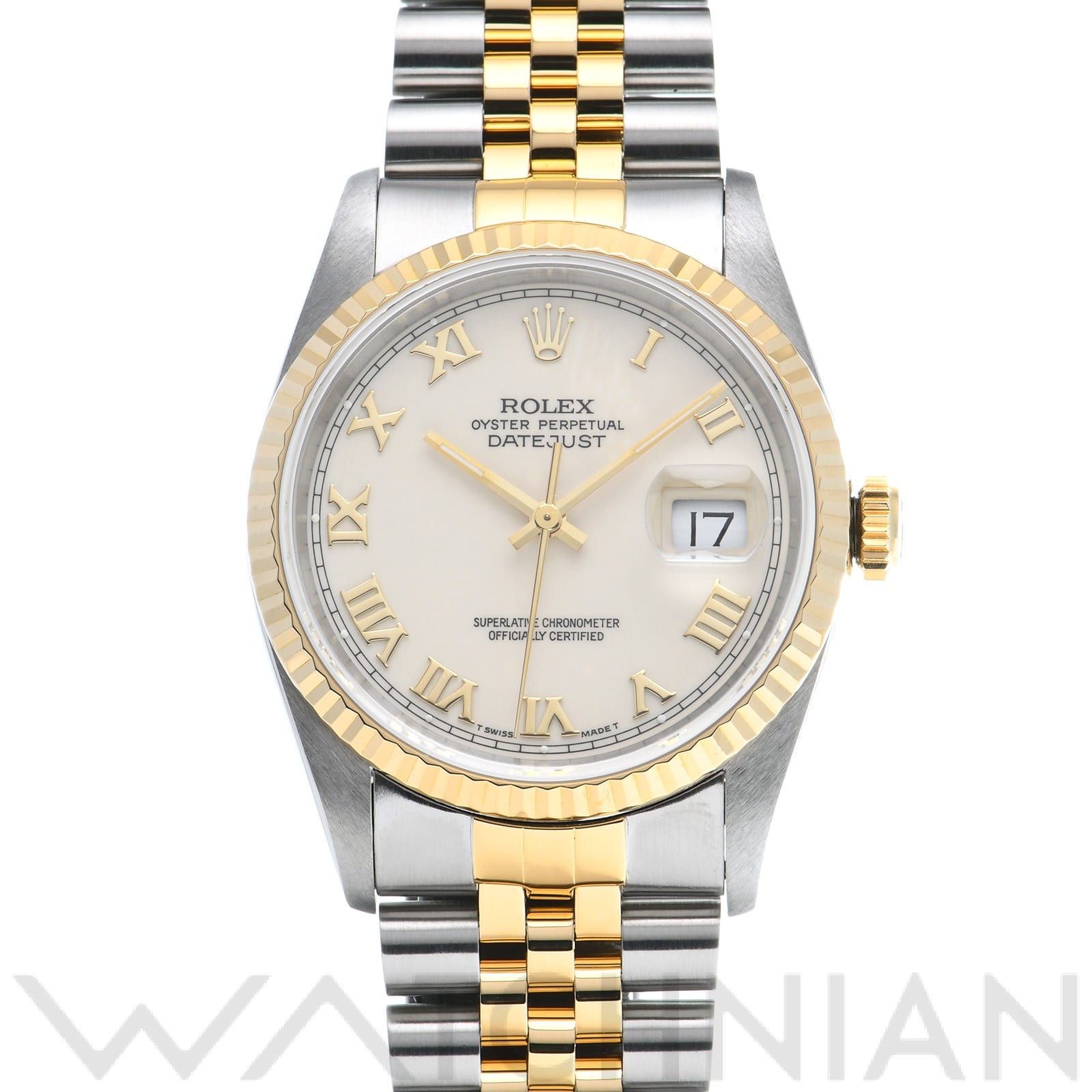 ロレックス デイトジャスト 16233 アイボリー メンズ 時計 【中古】【wristwatch】