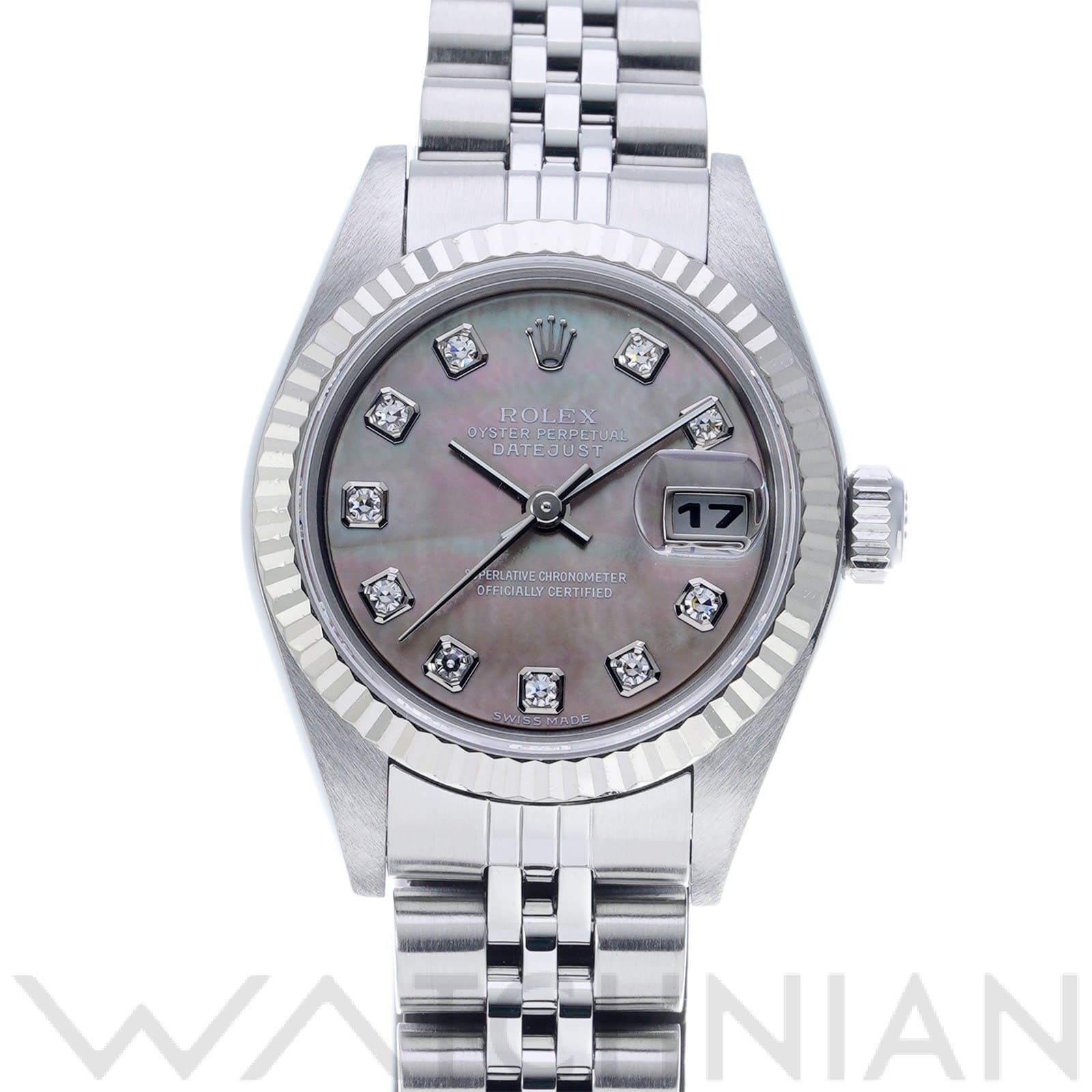 ロレックス デイトジャスト 79174NG ブラックシェル/ダイヤモンド レディース 時計 【中古】【wristwatch】