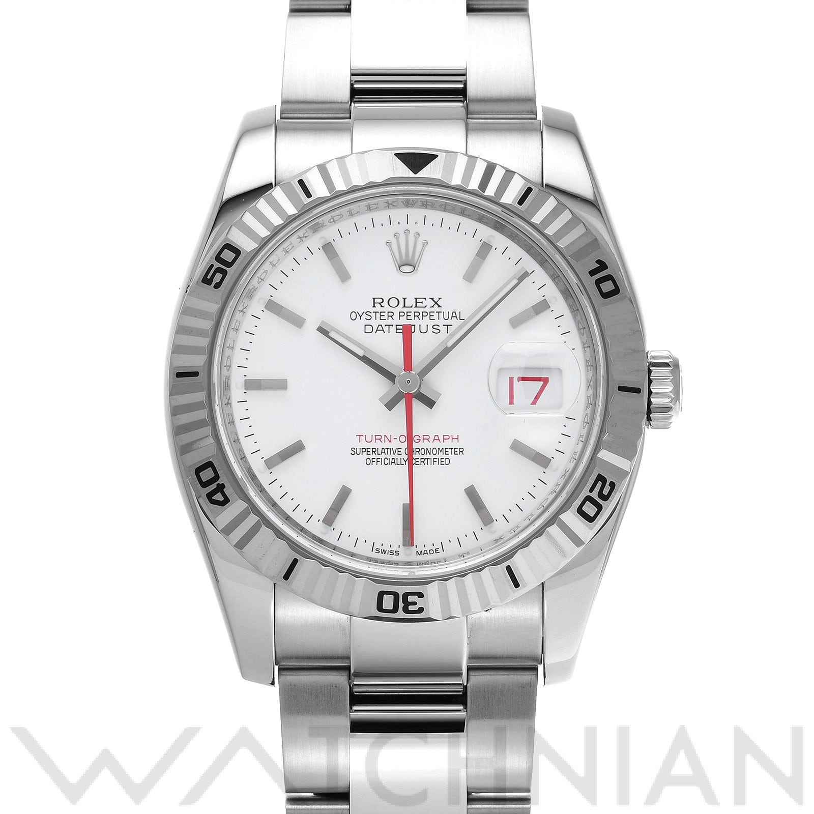 ロレックス デイトジャスト 36 ターノグラフ 116264 ホワイト メンズ 時計 【中古】【wristwatch】