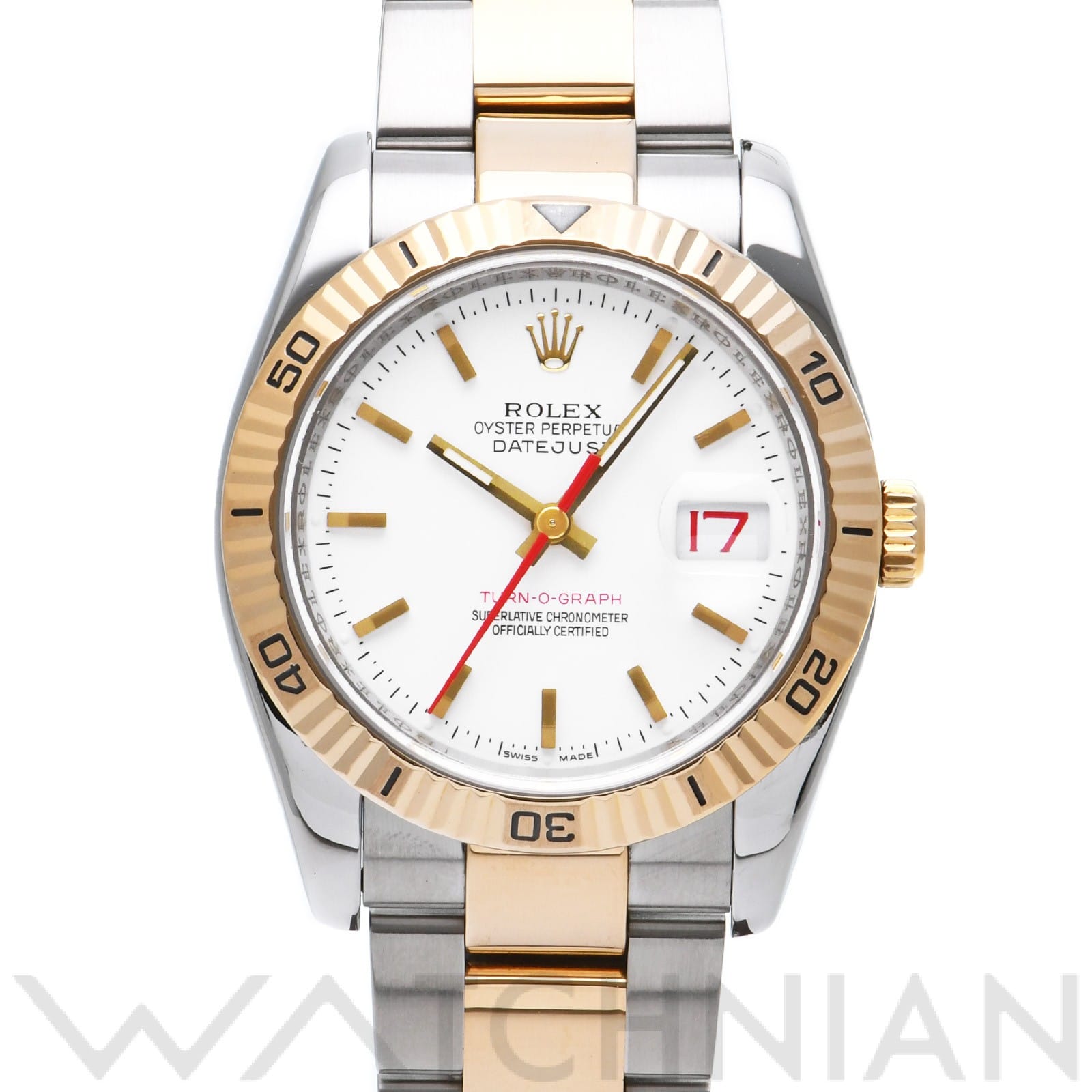 ロレックス デイトジャスト 36 ターノグラフ 116263 ホワイト メンズ 時計 【中古】【wristwatch】