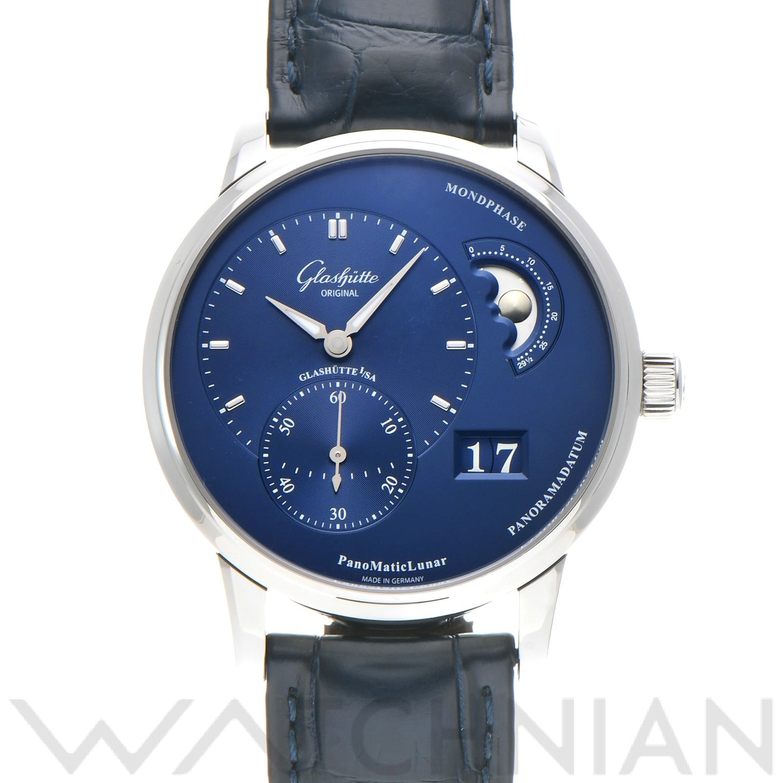 パノマティックルナ 1-90-02-46-32-35 ガルバニックブルー グラスヒュッテ オリジナル GLASHUTTE ORIGINAL メンズ 【中古】