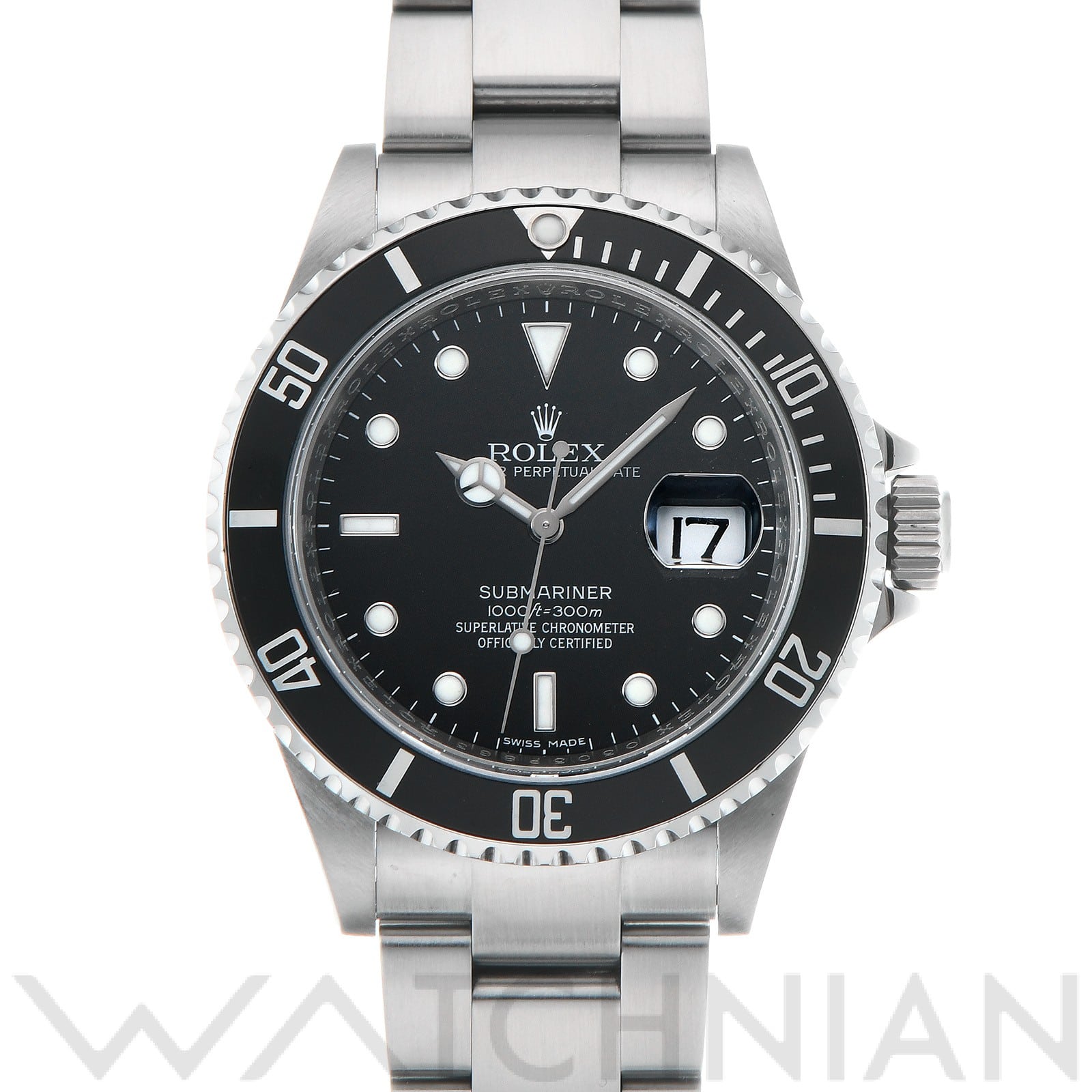 サブマリーナ デイト 16610 ランダムシリアル ブラック ロレックス ROLEX メンズ 【中古】